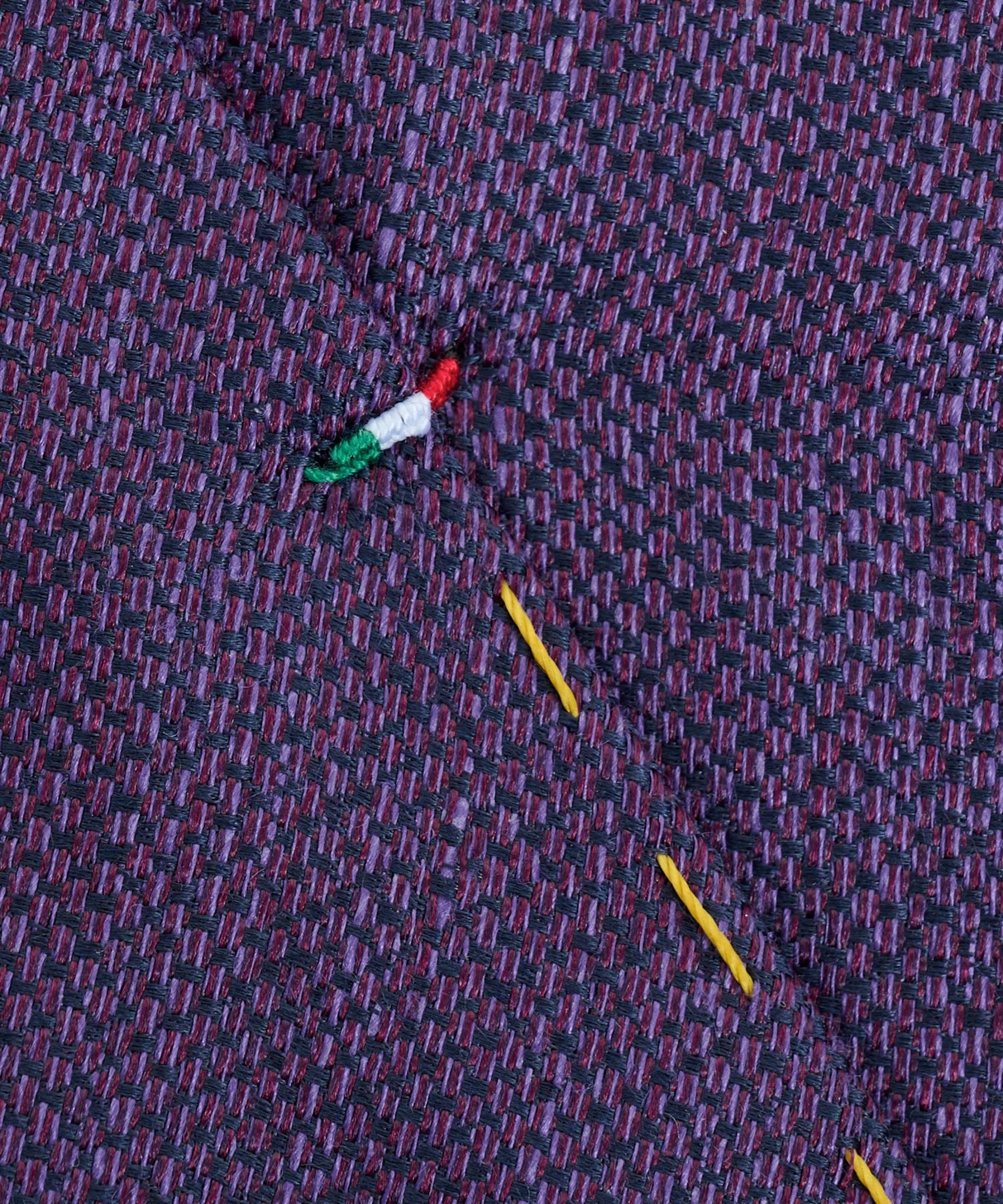 SOCI3TY Das basket weave zijde/linnen paars - THE SOCIETY SHOP