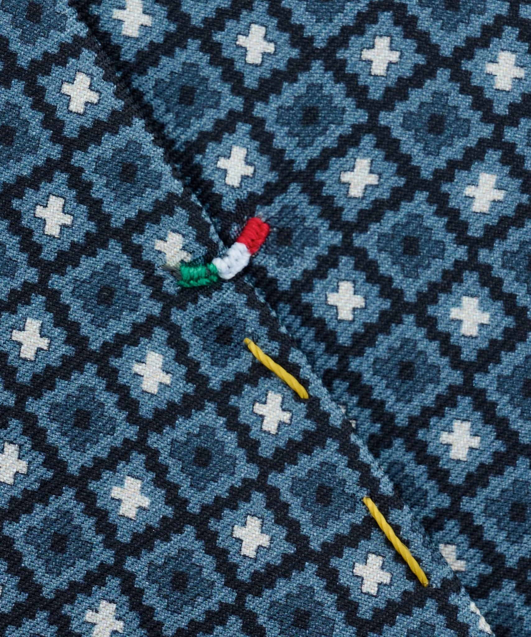 SOCI3TY Das geometrisch patroon zijde blauw - THE SOCIETY SHOP