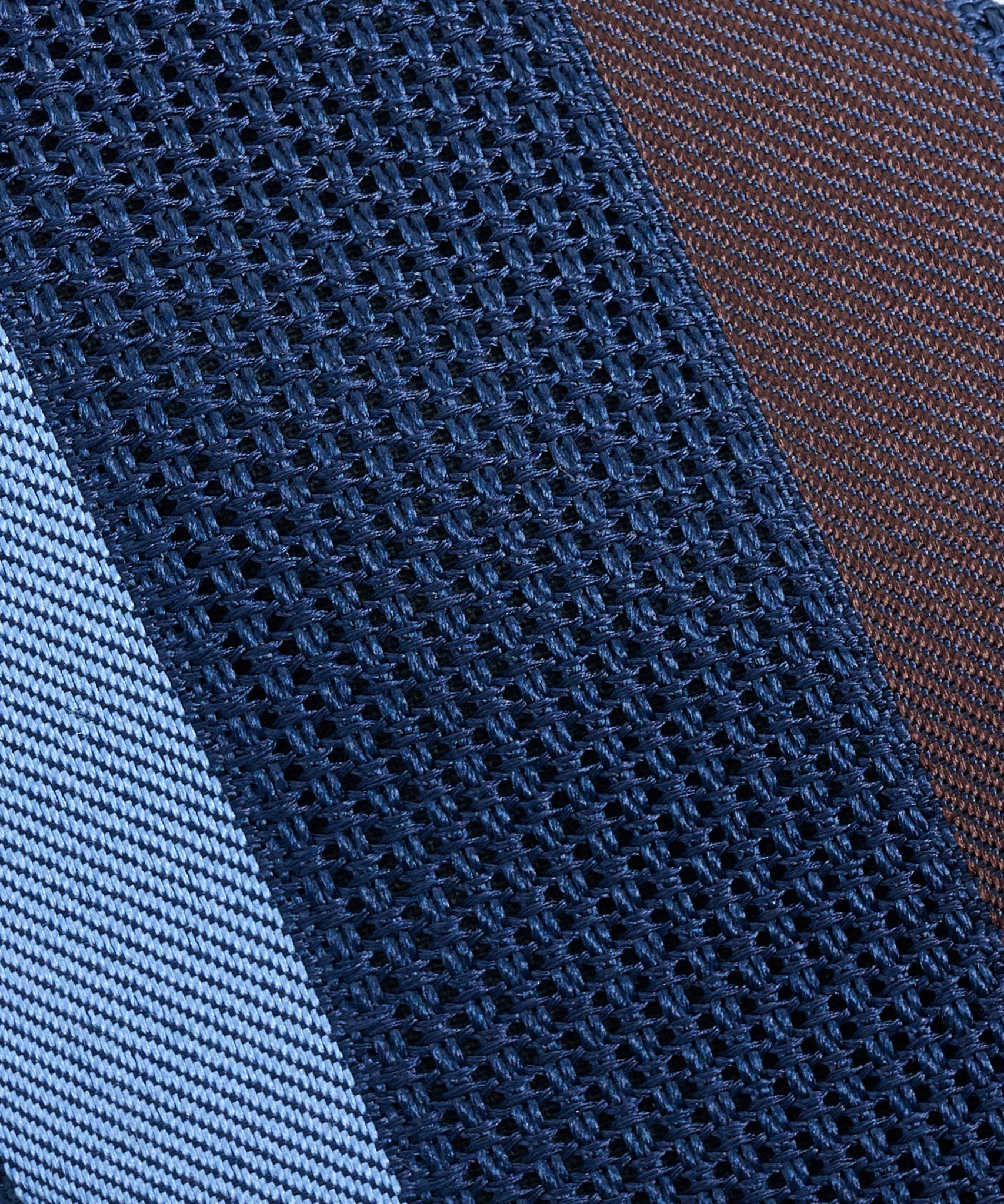 SOCI3TY Das gestreept zijde blauw/bruin - THE SOCIETY SHOP