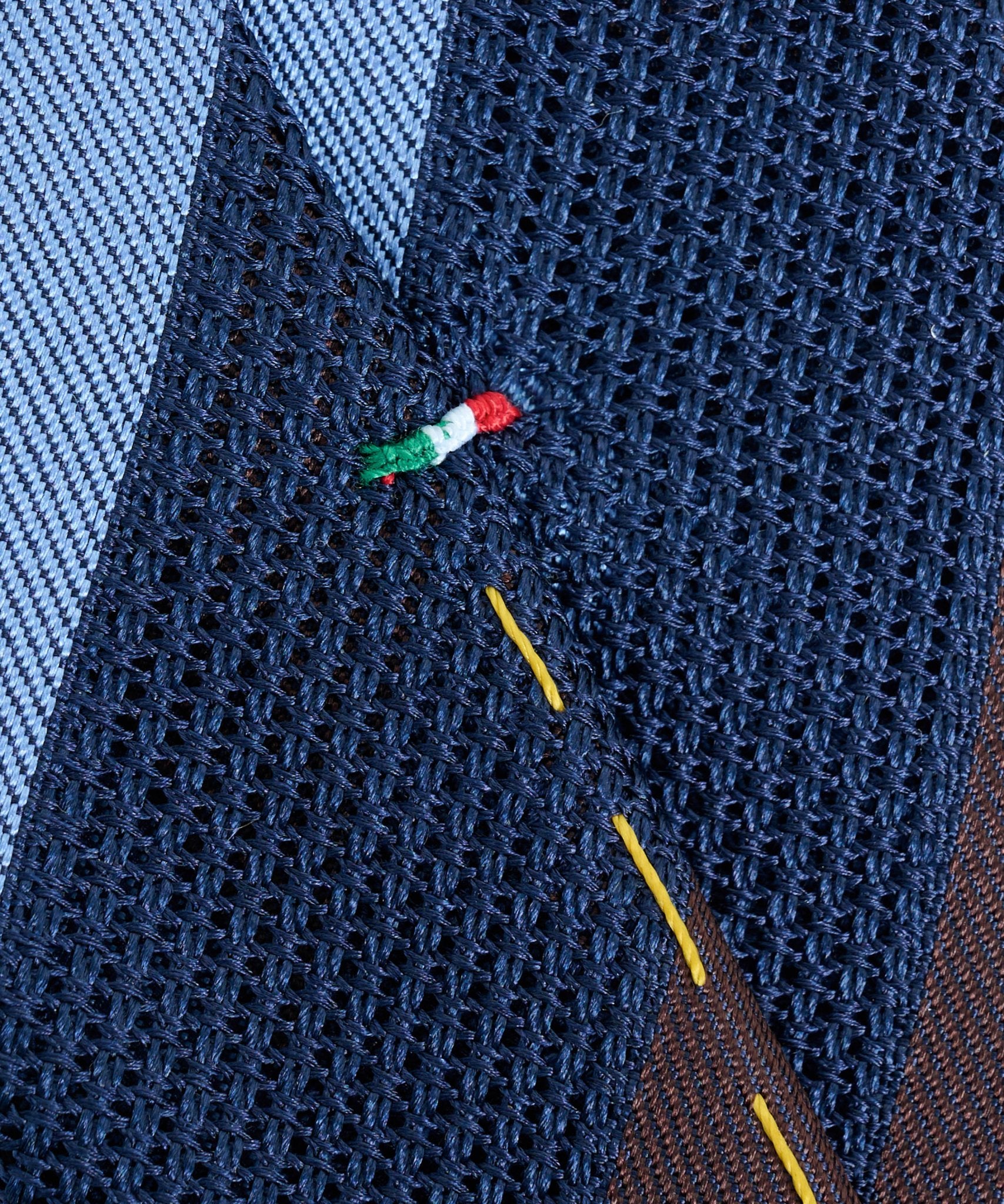 SOCI3TY Das gestreept zijde blauw/bruin - THE SOCIETY SHOP