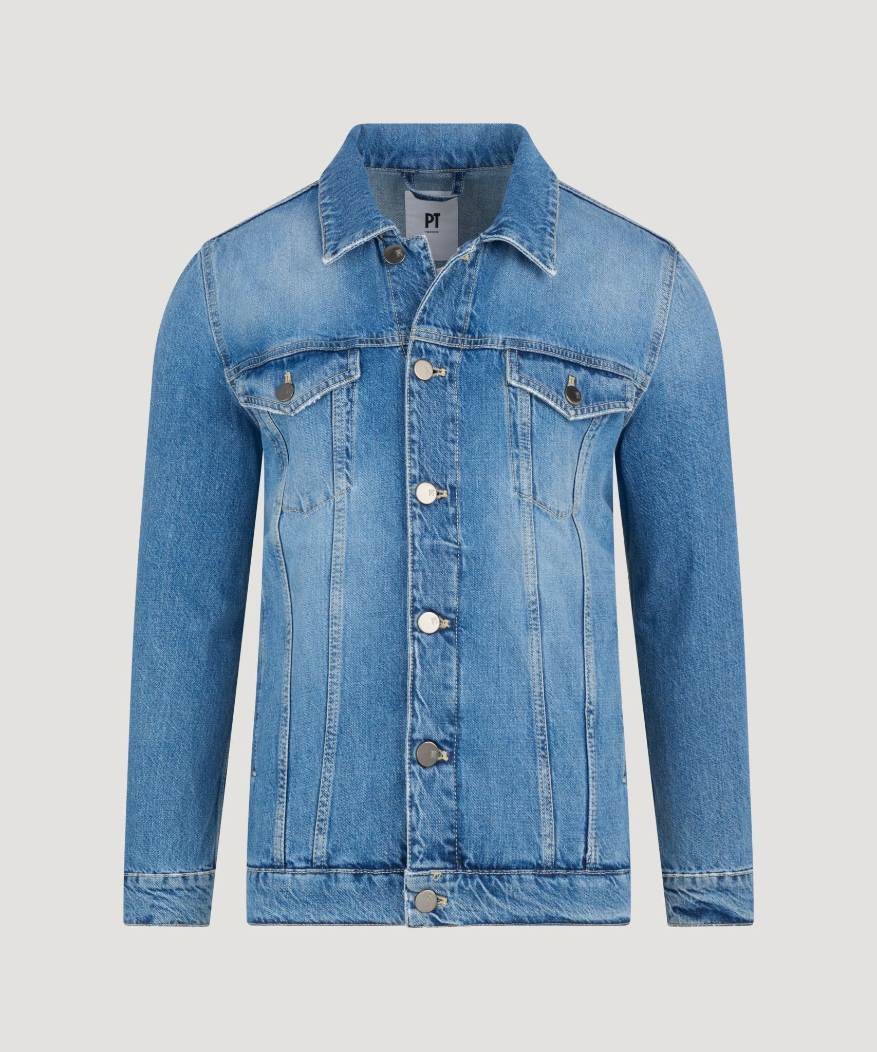 PT Torino Denim jacket katoen middenblauw - THE SOCIETY SHOP