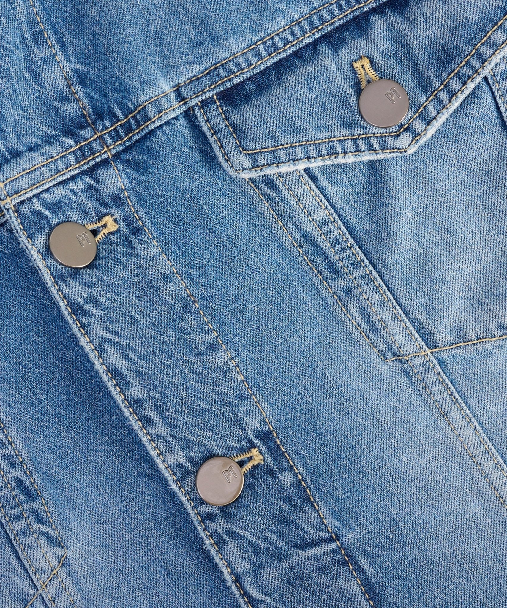 PT Torino Denim jacket katoen middenblauw - THE SOCIETY SHOP