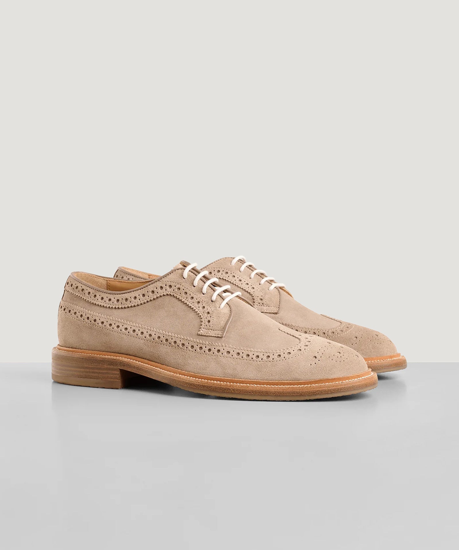 SOCI3TY Derby schoenen lichtbeige suède - The Society Shop