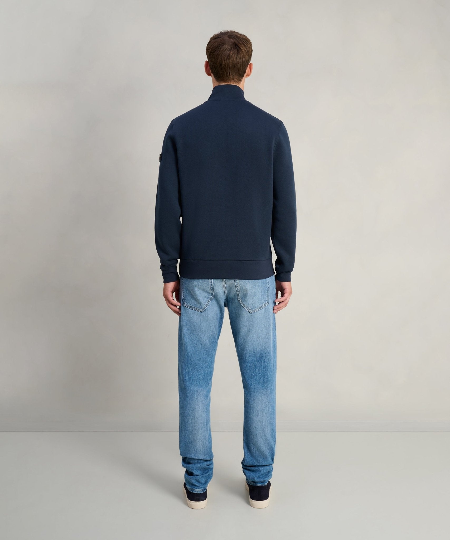 Peuterey Dory sweater half - zip katoen donkerblauw - THE SOCIETY SHOP