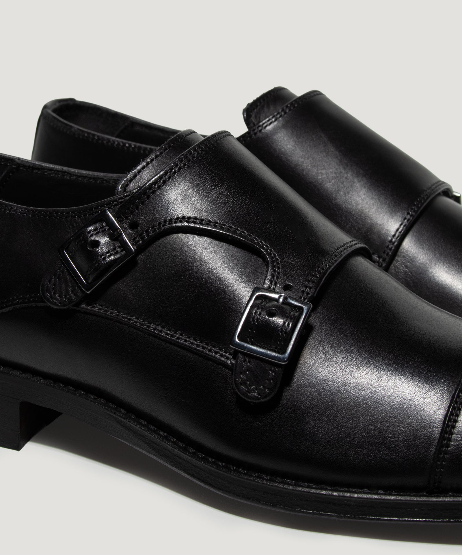 SOCI3TY Limited Fashion Double monk gespschoen kalfsleer zwart - THE SOCIETY SHOP