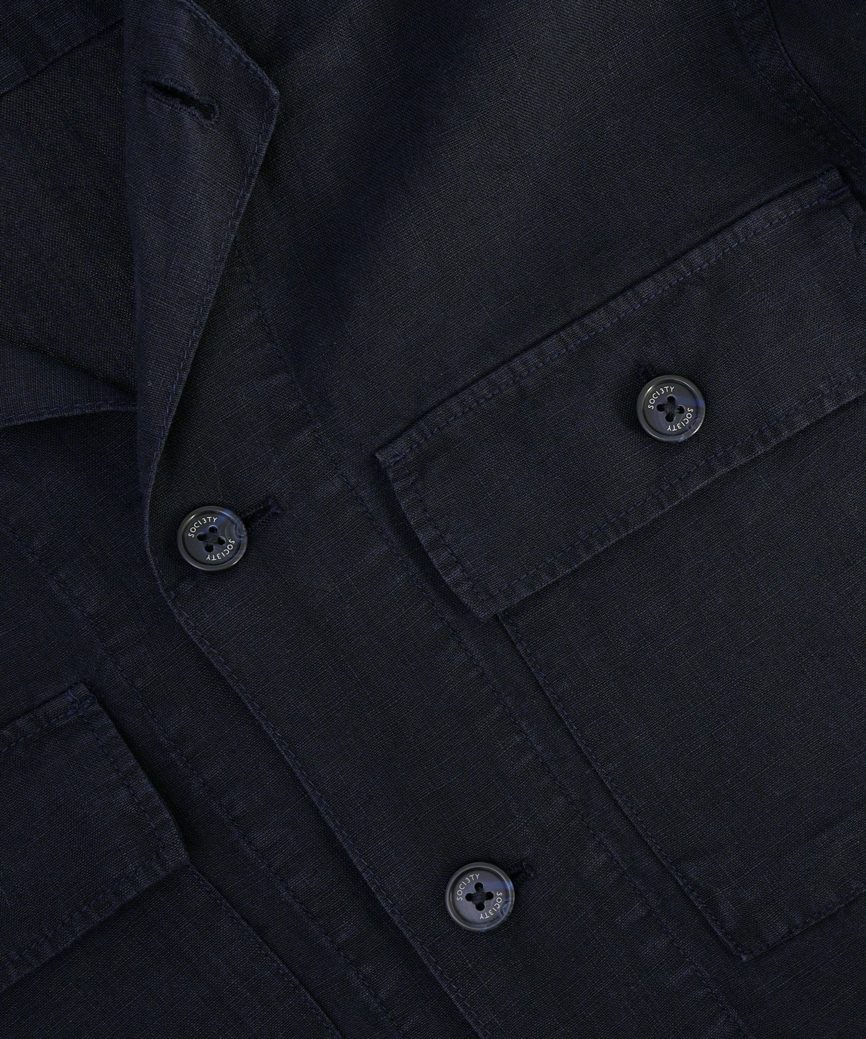 SOCI3TY Gaia overshirt gewassen linnen donkerblauw - THE SOCIETY SHOP