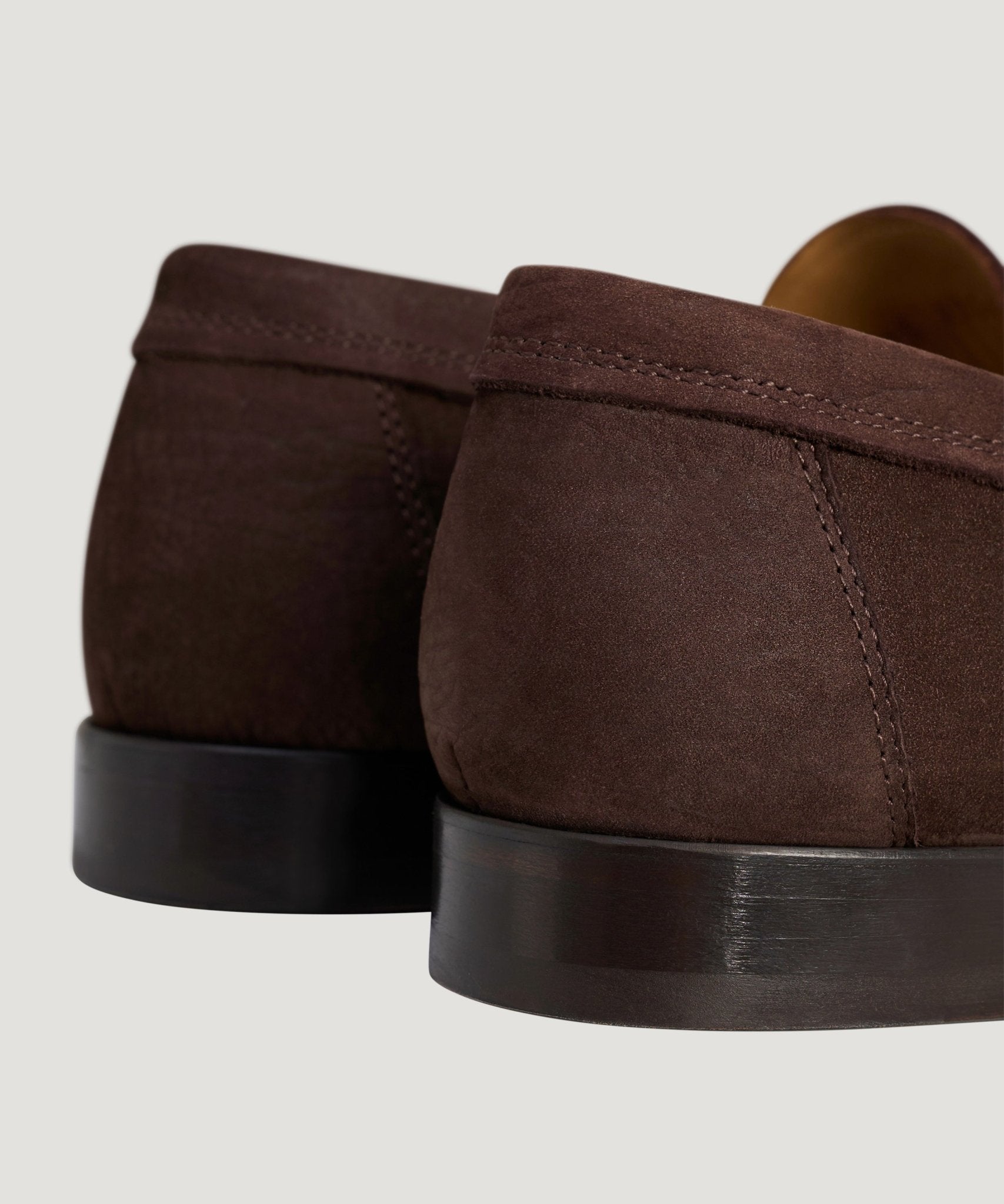 SOCI3TY Gathered detail penny loafer nubuck donkerbruin - THE SOCIETY SHOP