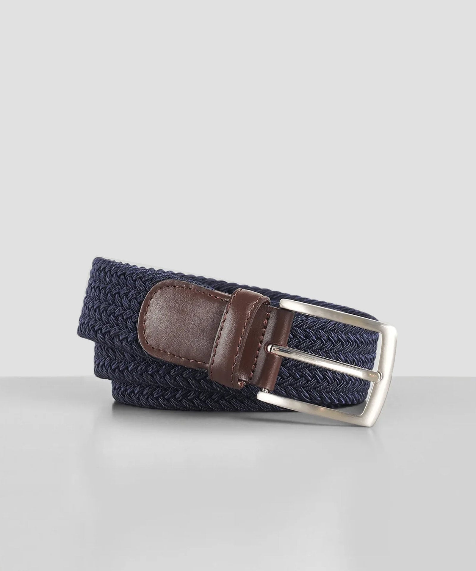 Profuomo Gevlochten riem elastiek donkerblauw - The Society Shop