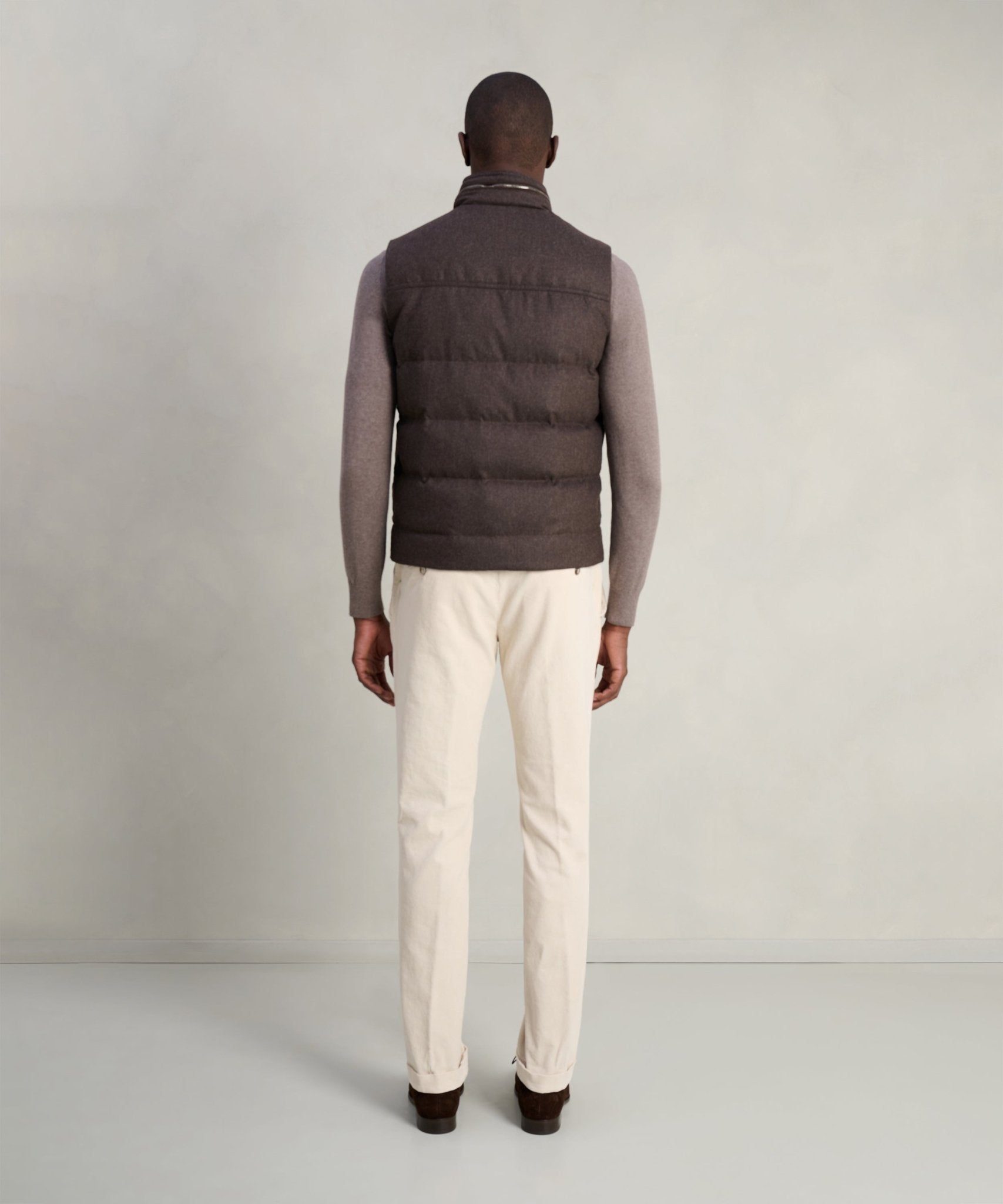 SOCI3TY Limited Gewatteerde bodywarmer wol donkerbruin - THE SOCIETY SHOP