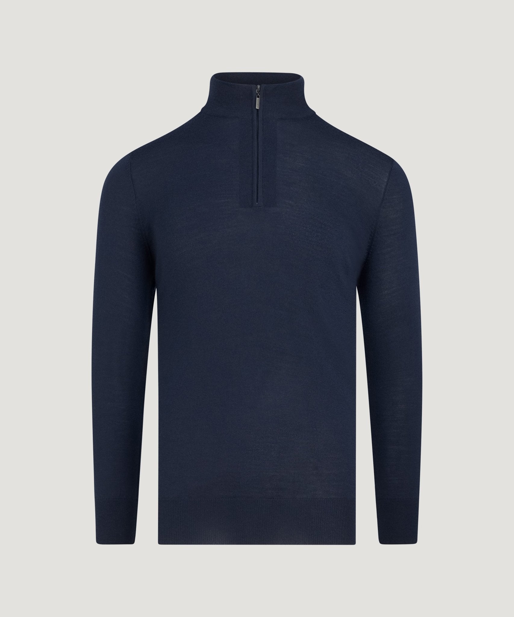 SOCI3TY Limited Fashion Half - zip trui fine merino donkerblauw - THE SOCIETY SHOP