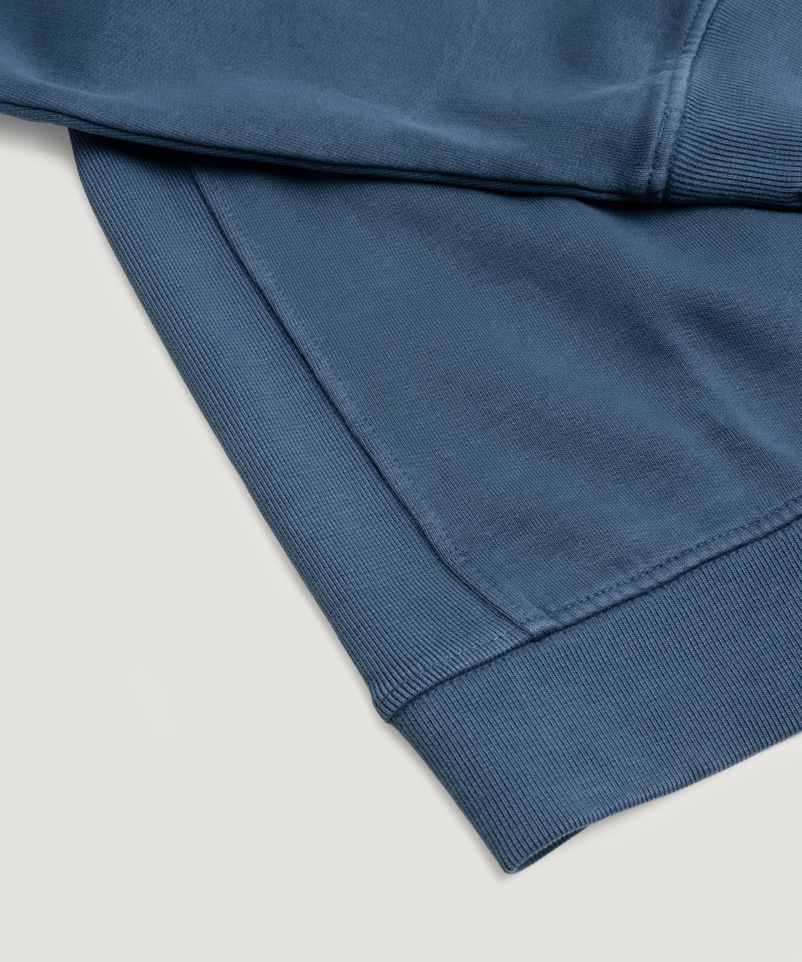 SOCI3TY Limited Fashion Half - zip trui garment - dyed mercerized katoen blauw - THE SOCIETY SHOP