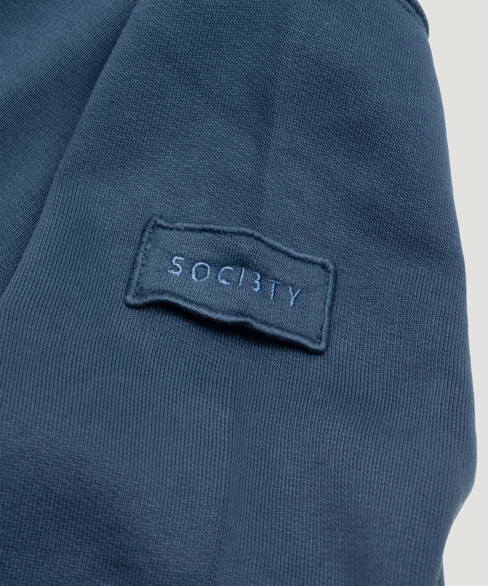 SOCI3TY Limited Fashion Half - zip trui garment - dyed mercerized katoen blauw - THE SOCIETY SHOP