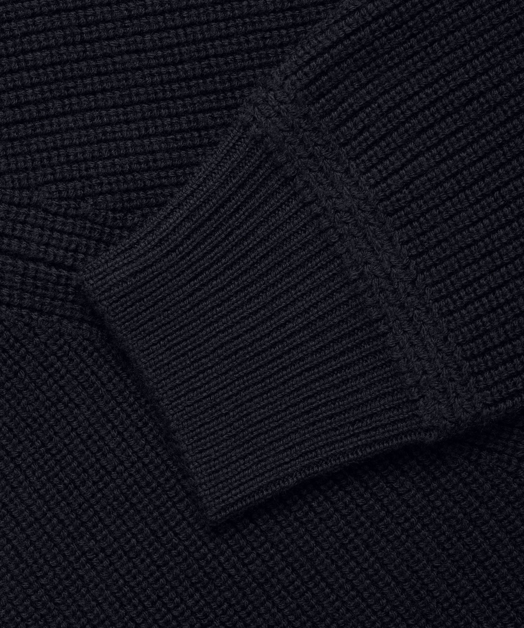 SOCI3TY Heavy knit half - zip trui merinowol donkerblauw - THE SOCIETY SHOP