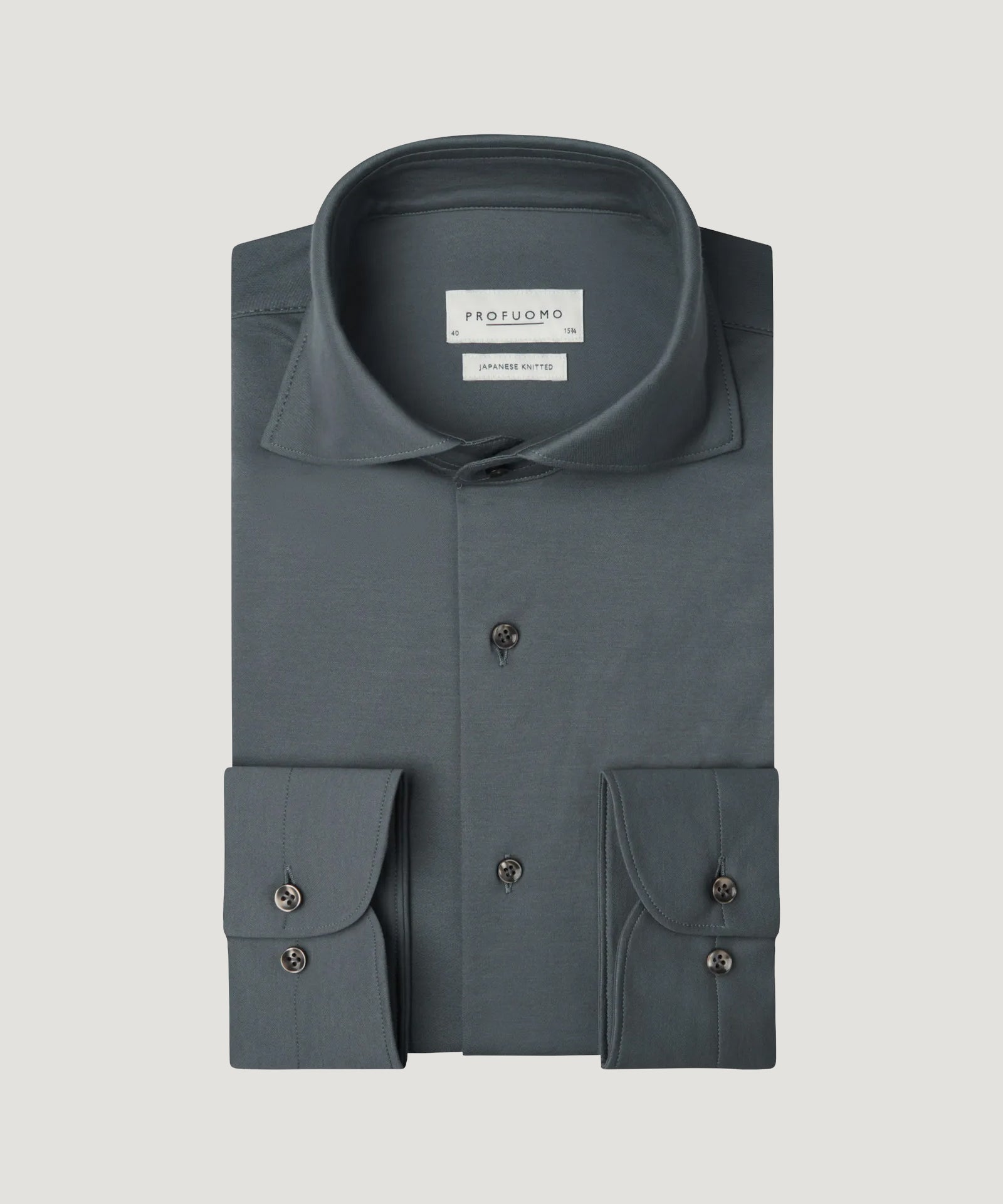 Profuomo Japanese knitted overhemd denimblauw - THE SOCIETY SHOP