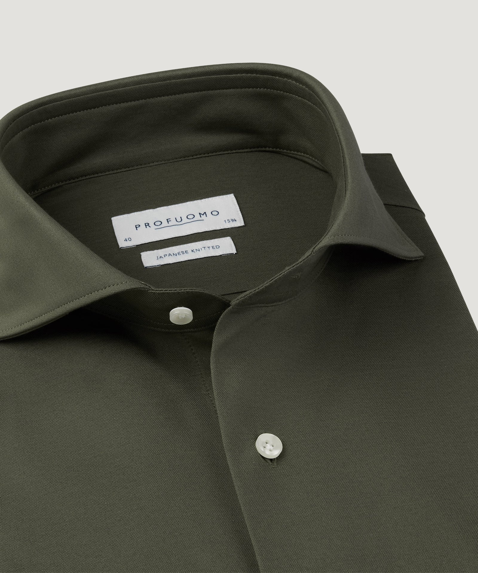 Profuomo Japanese knitted overhemd donkergroen - THE SOCIETY SHOP