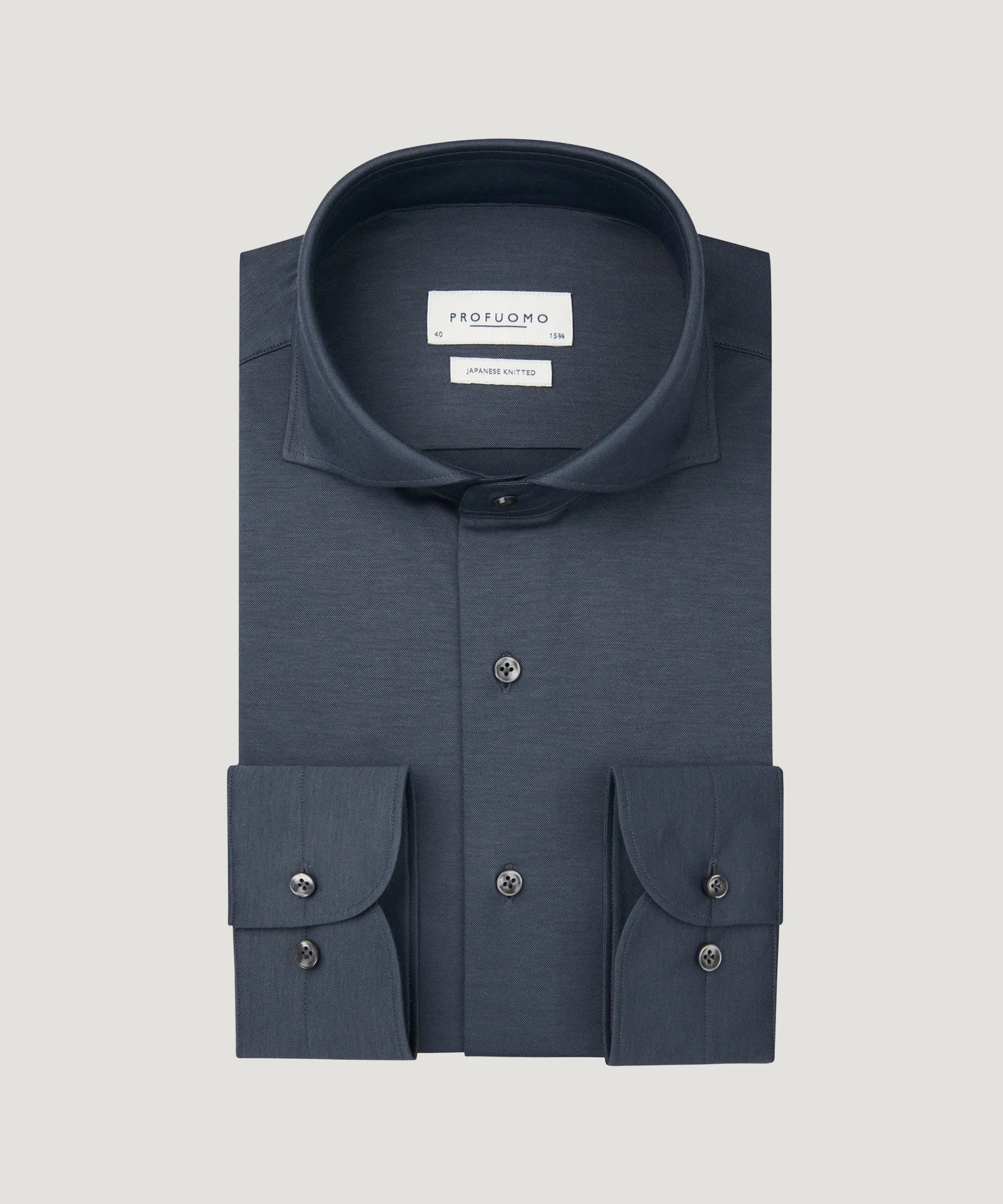 Profuomo Japanese knitted overhemd indigo - THE SOCIETY SHOP