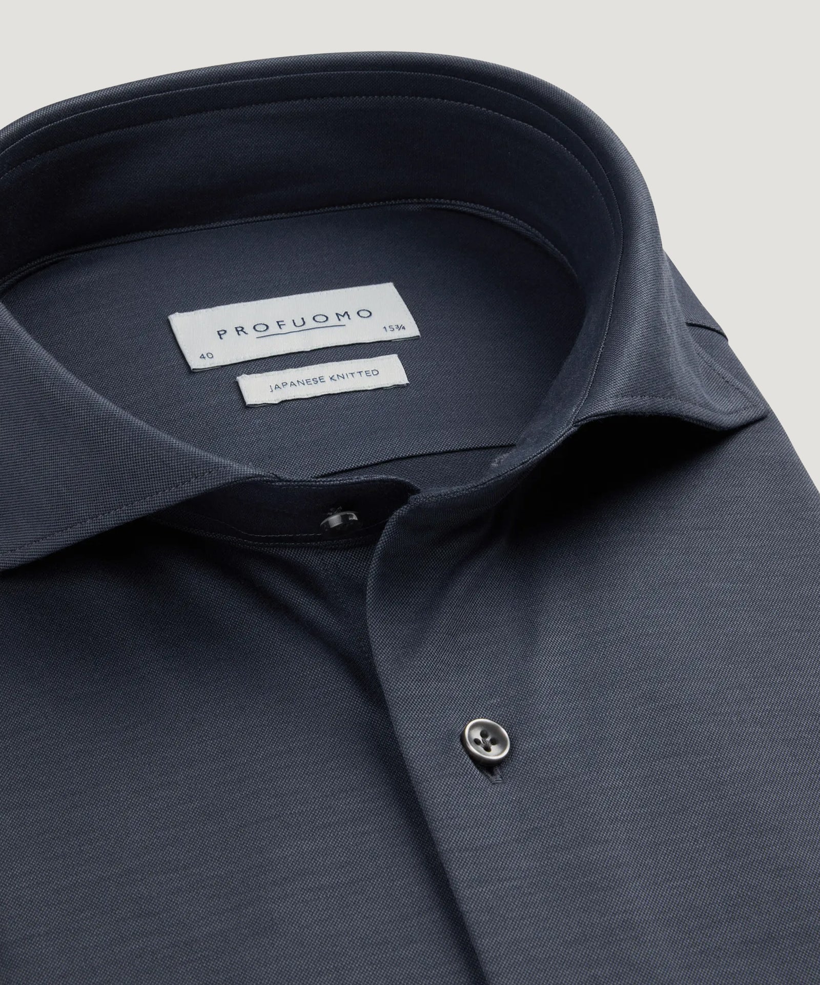 Profuomo Japanese knitted overhemd indigo - THE SOCIETY SHOP