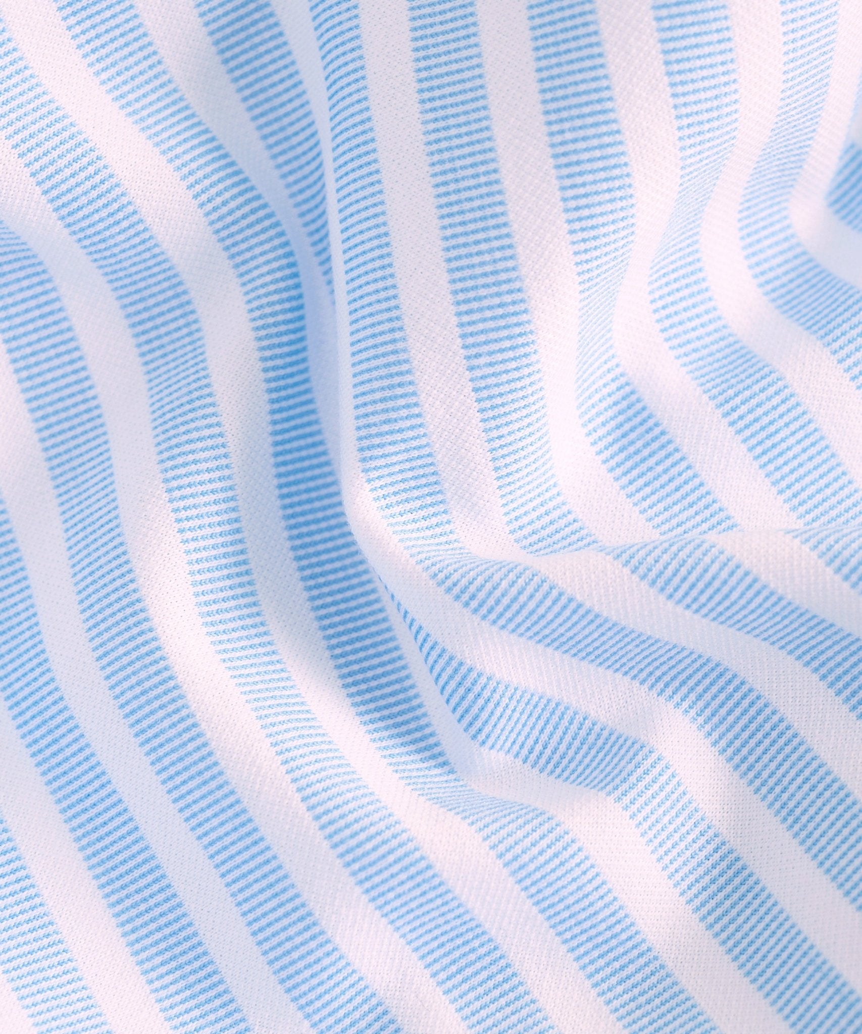 Profuomo Japanese knitted overhemd katoenmix blauw gestreept - The Society Shop