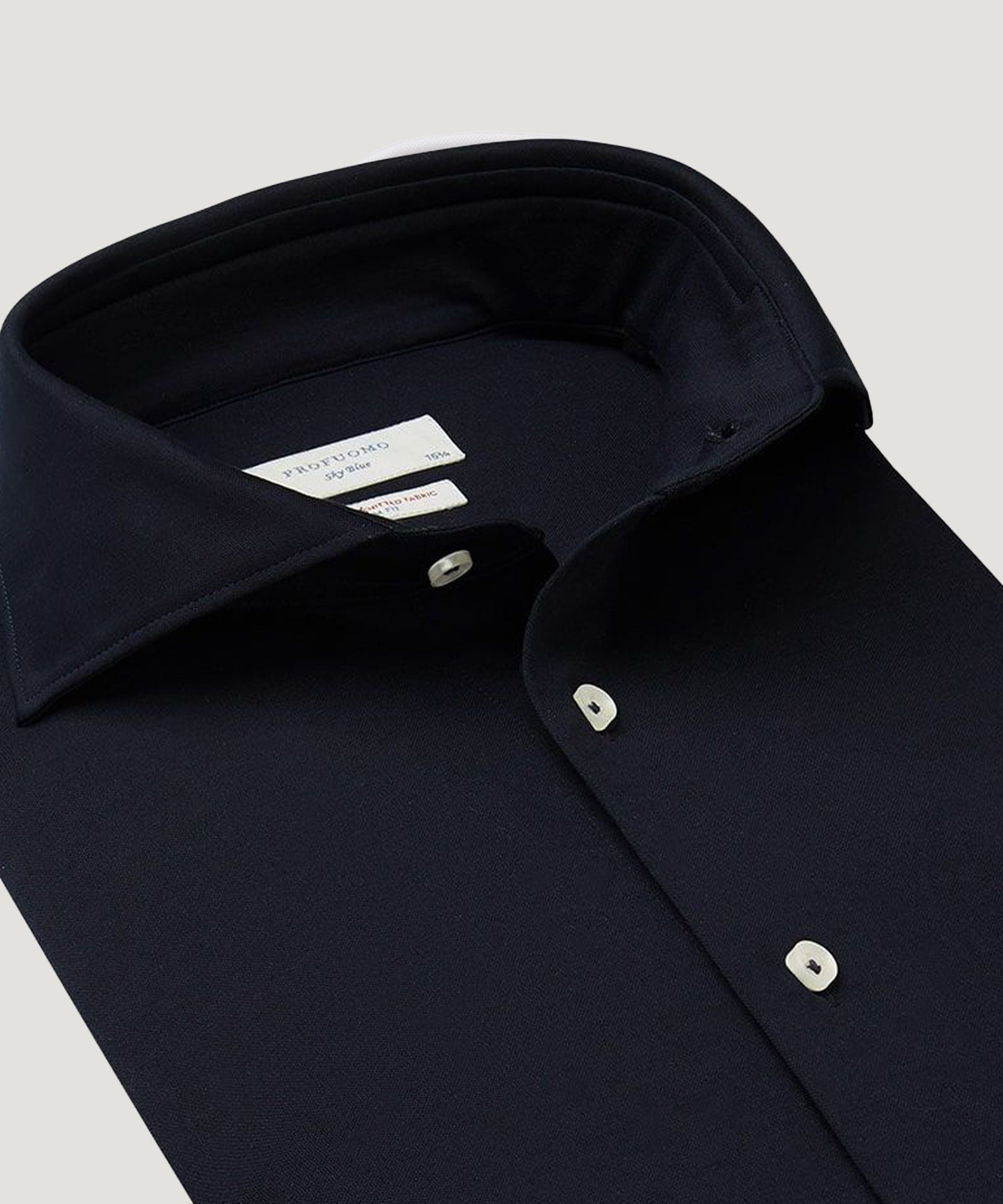 Profuomo Japanese knitted overhemd katoenmix donkerblauw - THE SOCIETY SHOP