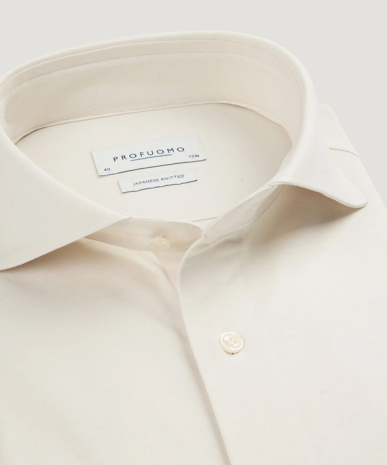 Profuomo Japanese knitted overhemd katoenmix off-white - THE SOCIETY SHOP