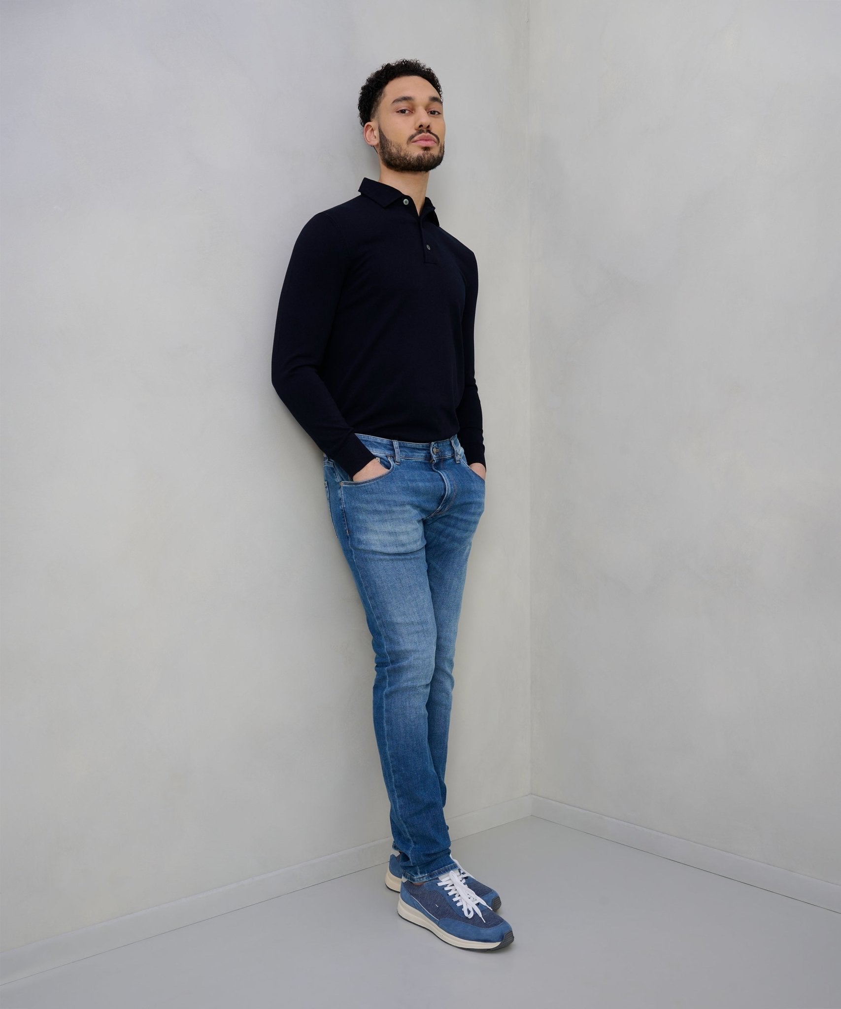 PT Torino Jazz jeans katoen stretch donkerblauw - The Society Shop