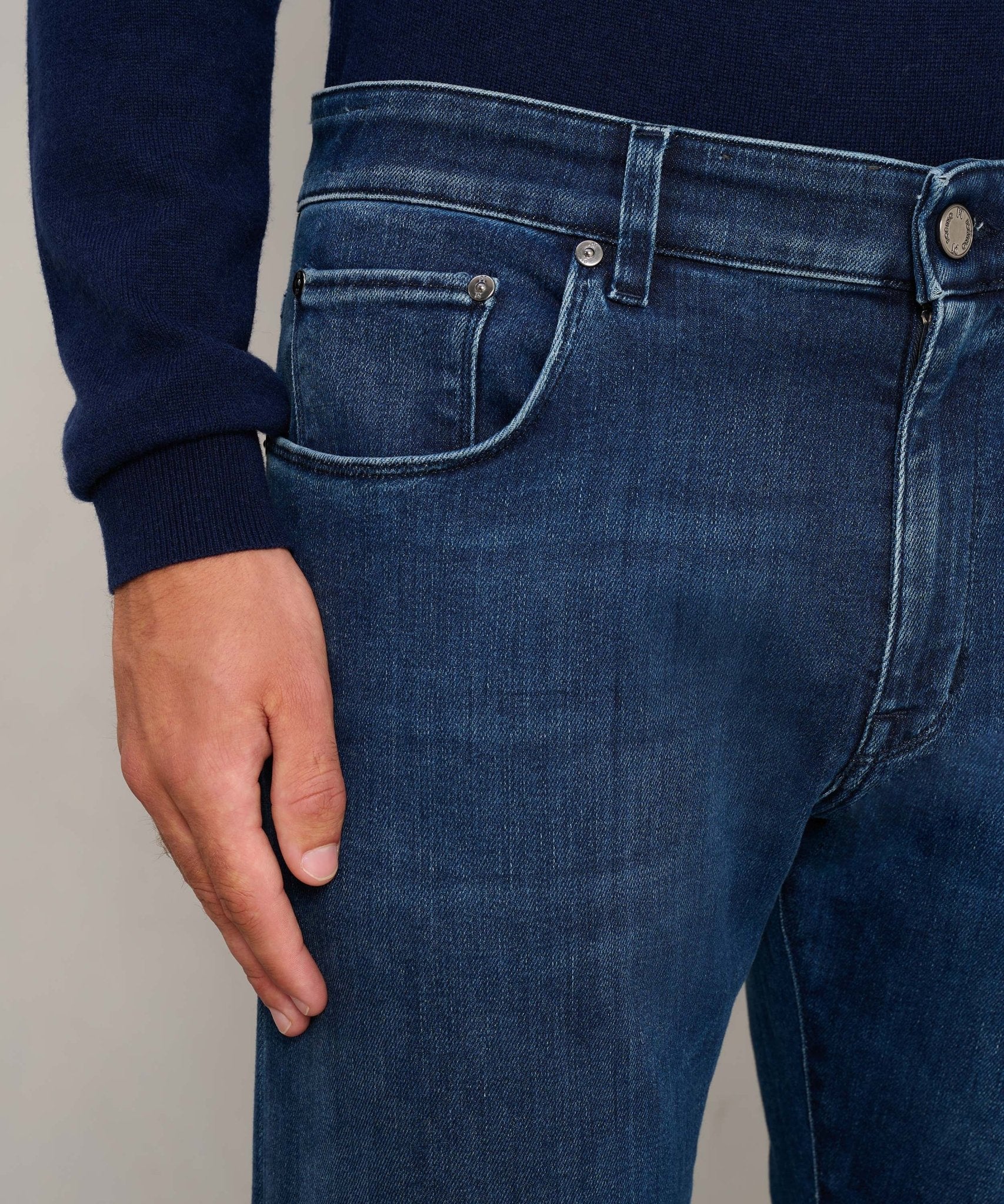 PT Torino Jazz jeans katoen stretch donkerblauw - THE SOCIETY SHOP