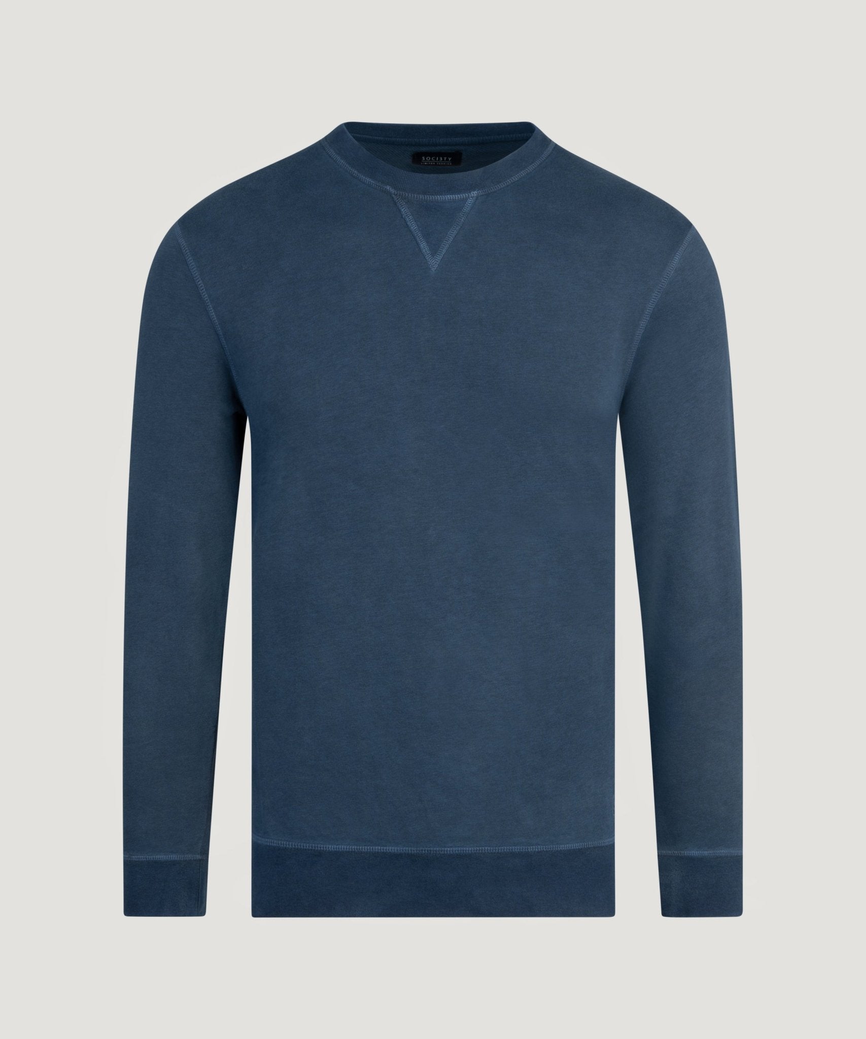 SOCI3TY Luxury Sportswear Jersey sweatshirt garment - dyed katoen indigoblauw - THE SOCIETY SHOP
