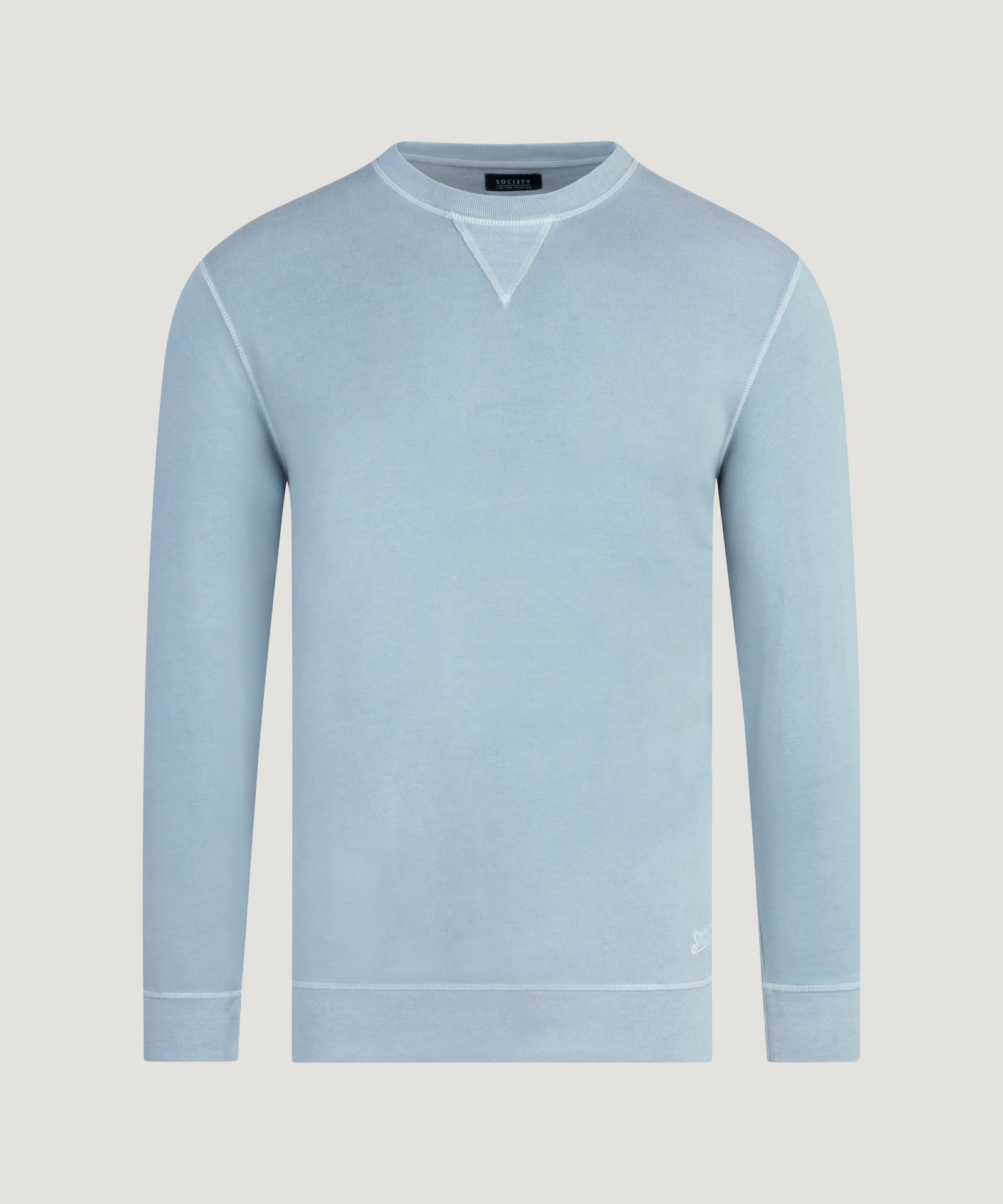 SOCI3TY Luxury Sportswear Jersey sweatshirt garment - dyed katoen lichtblauw - THE SOCIETY SHOP