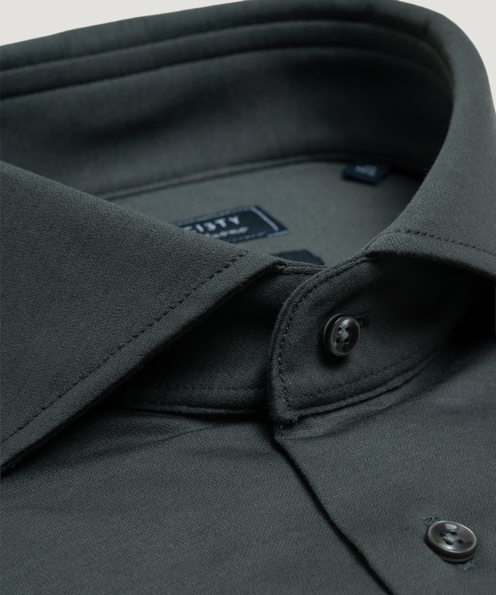 SOCI3TY by Profuomo Knitted overhemd katoen donkergroen - THE SOCIETY SHOP