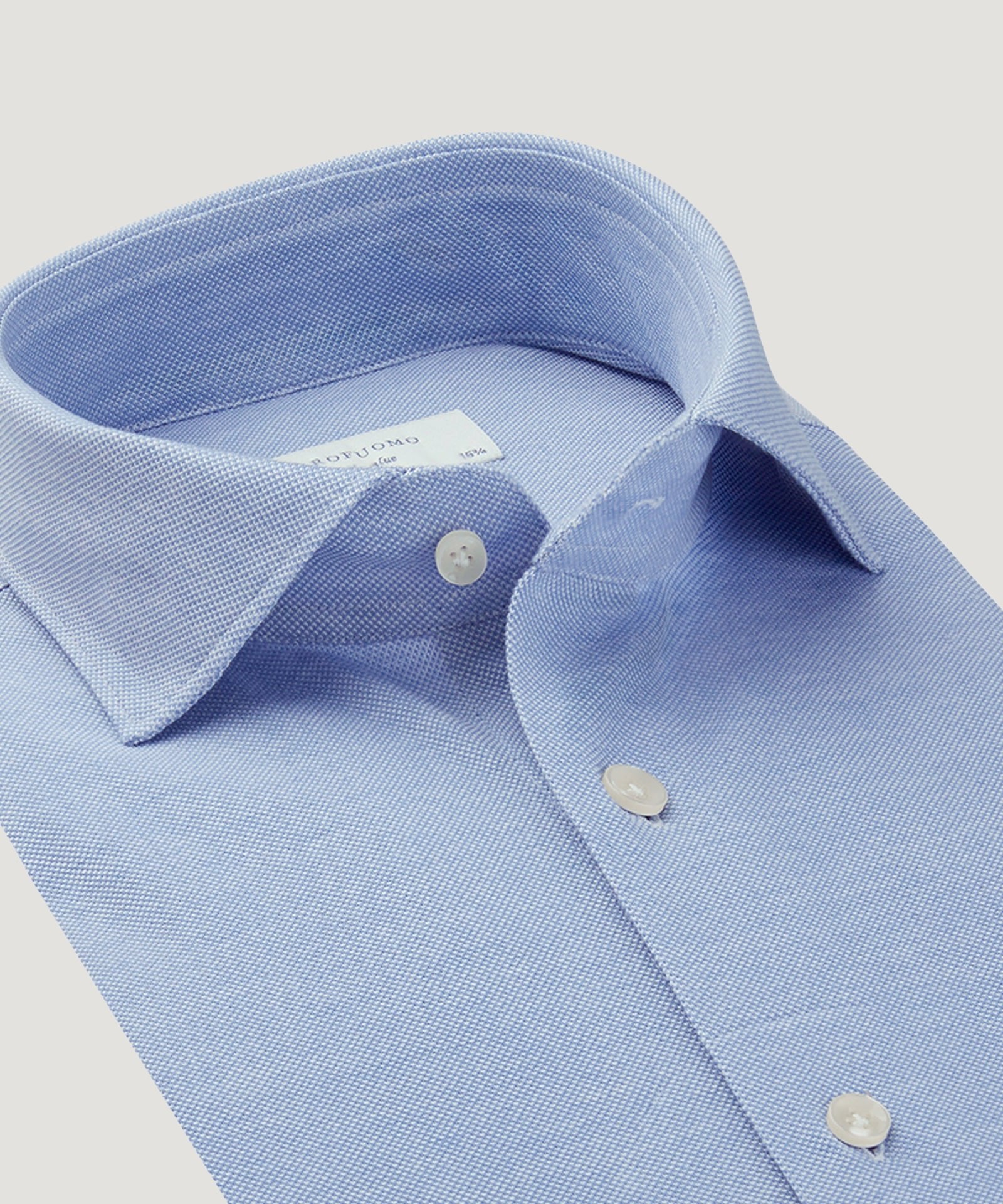 Profuomo Knitted overhemd katoen lichtblauw - THE SOCIETY SHOP