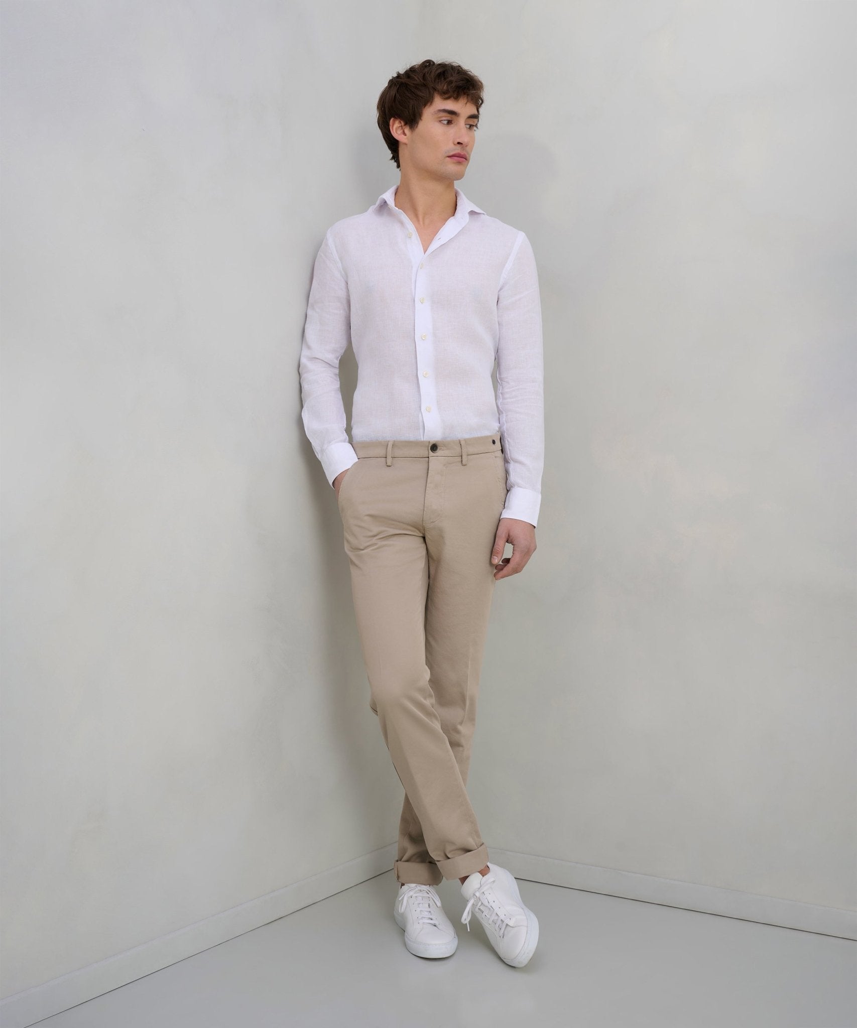 Mason's Knitted Torino chino katoen bruin - The Society Shop