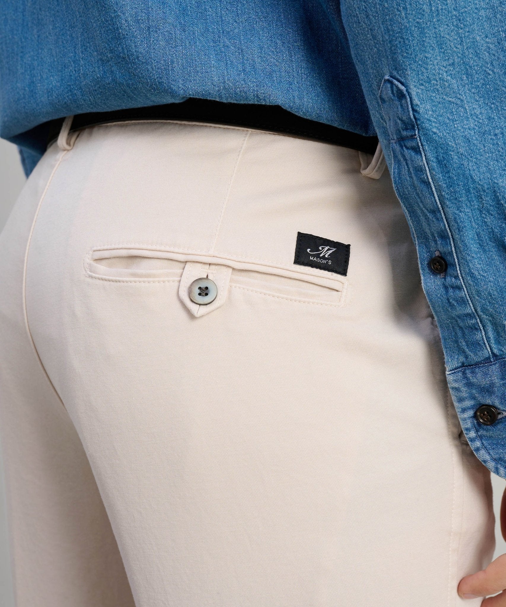 Mason's Knitted Torino chino katoen off - white - The Society Shop