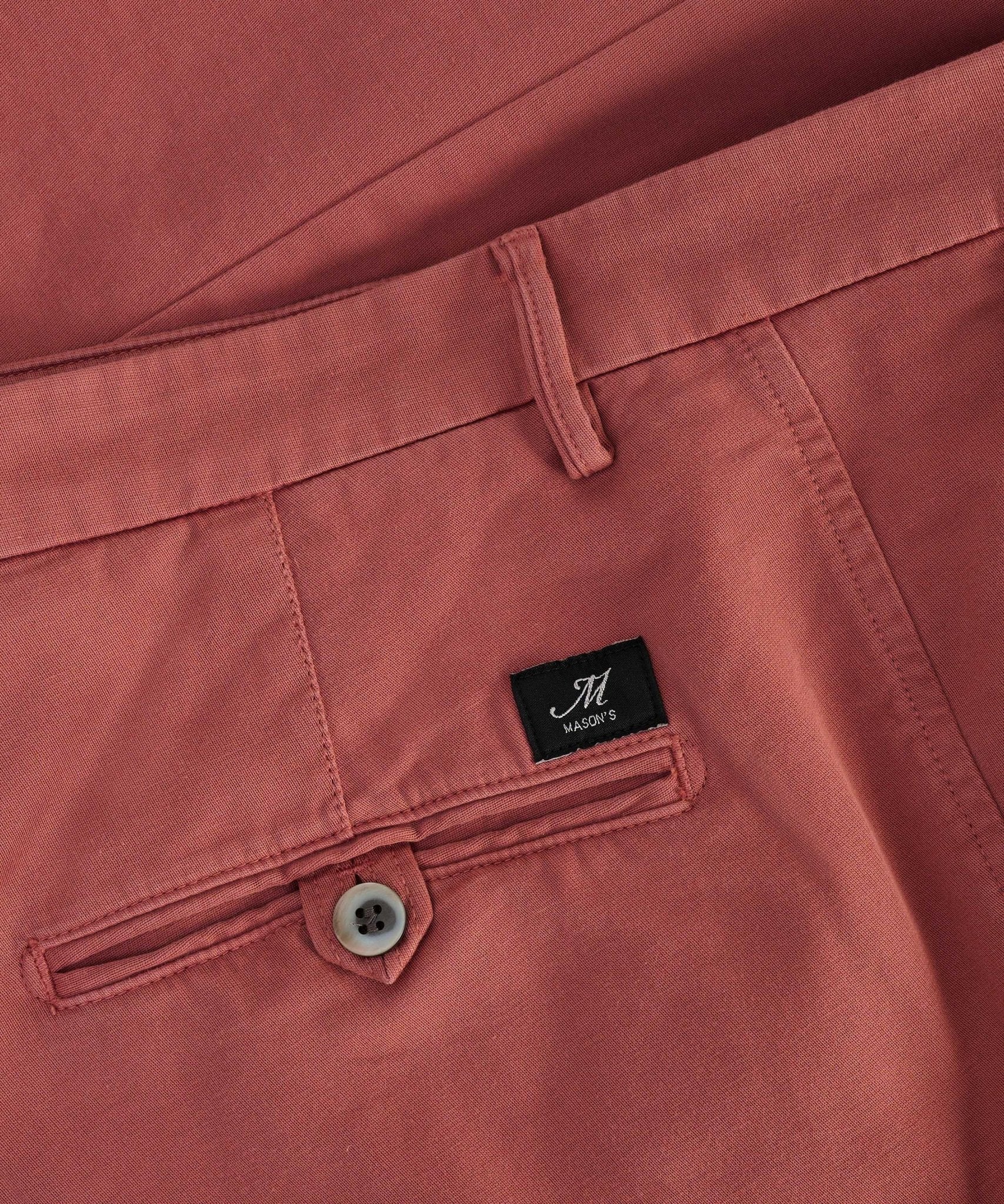 Mason's Knitted Torino chino katoen steenrood - The Society Shop