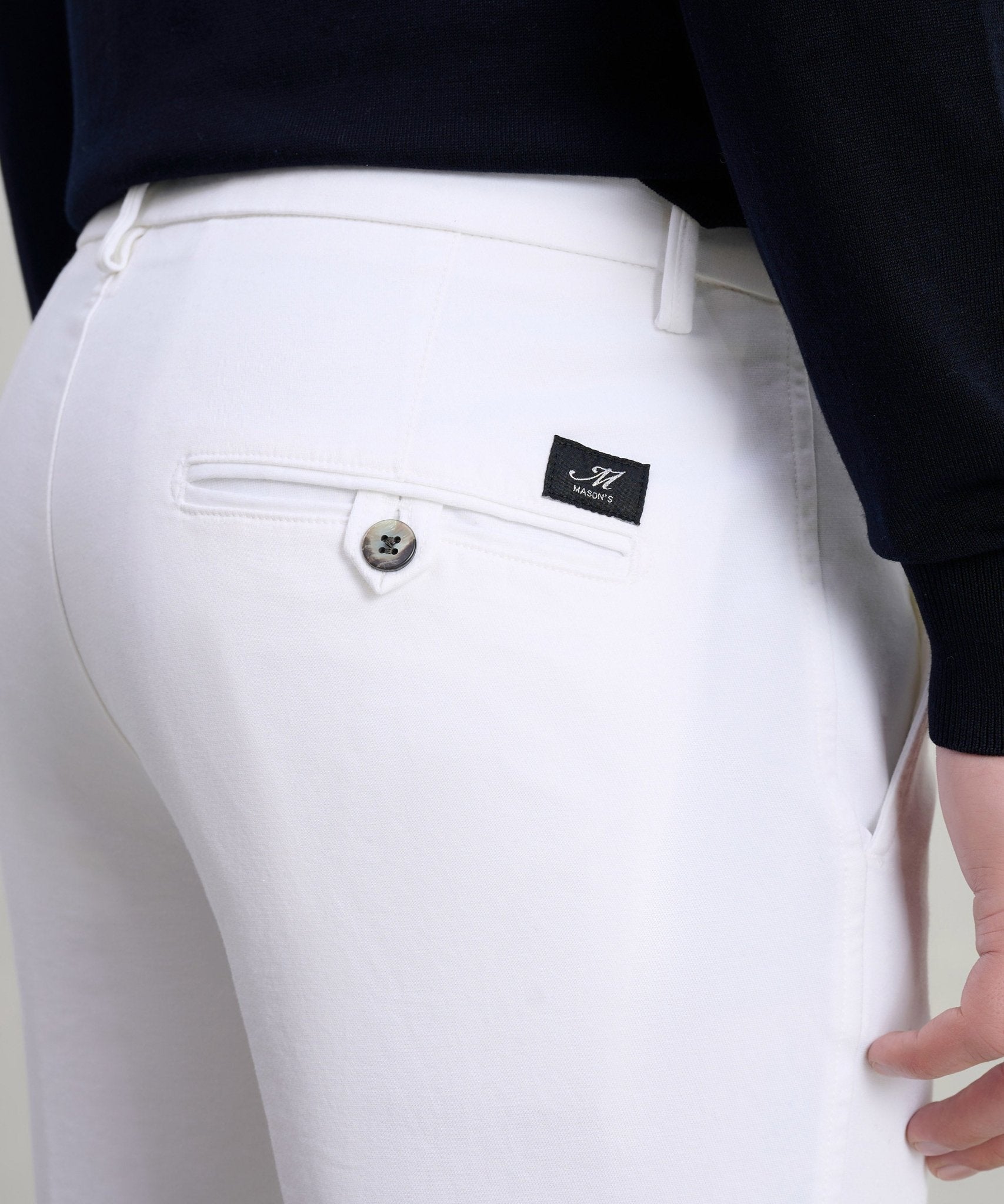 Mason's Knitted Torino chino katoen wit - The Society Shop