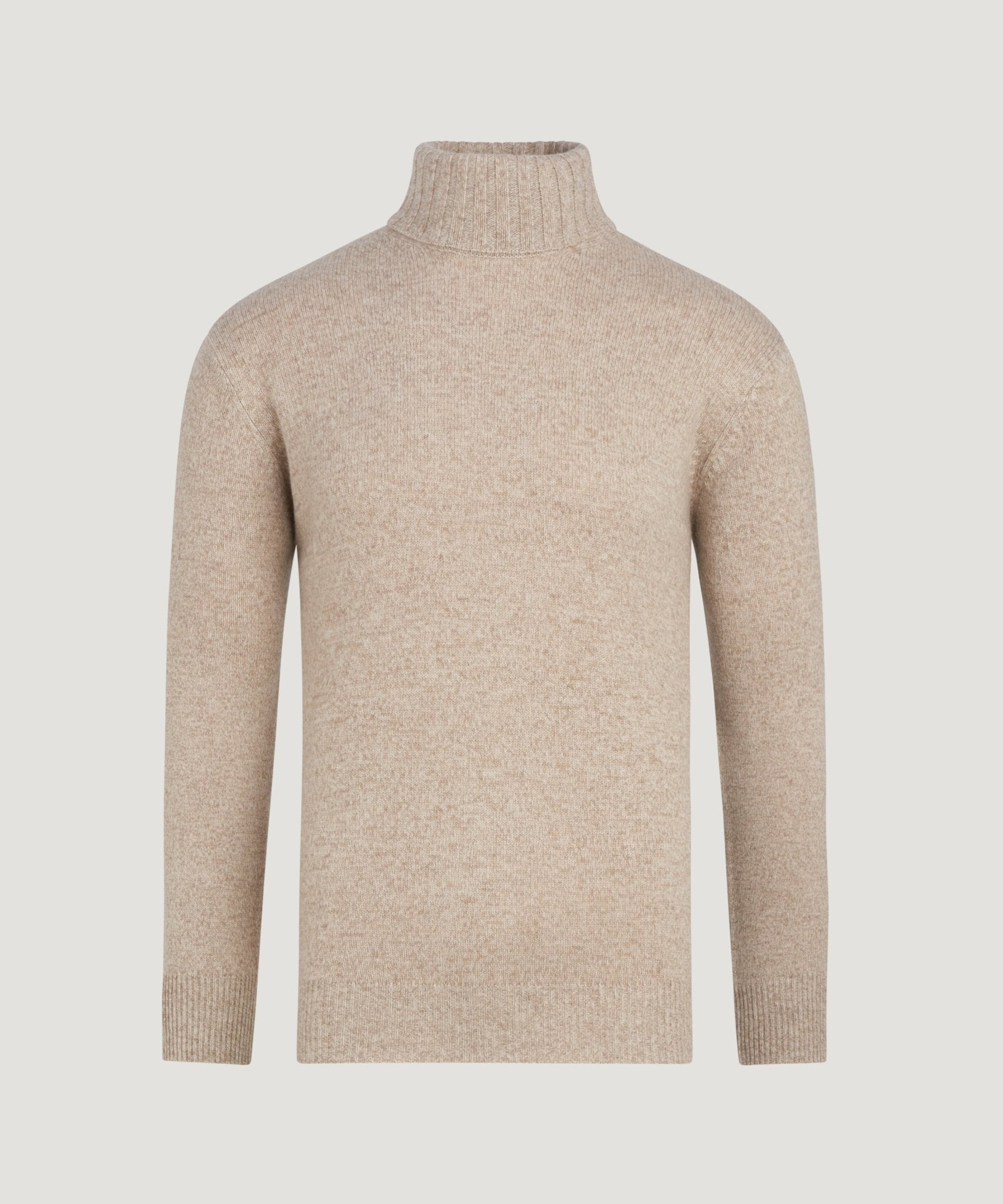 SOCI3TY Knitted turtleneck trui wol/kasjmier beige - THE SOCIETY SHOP
