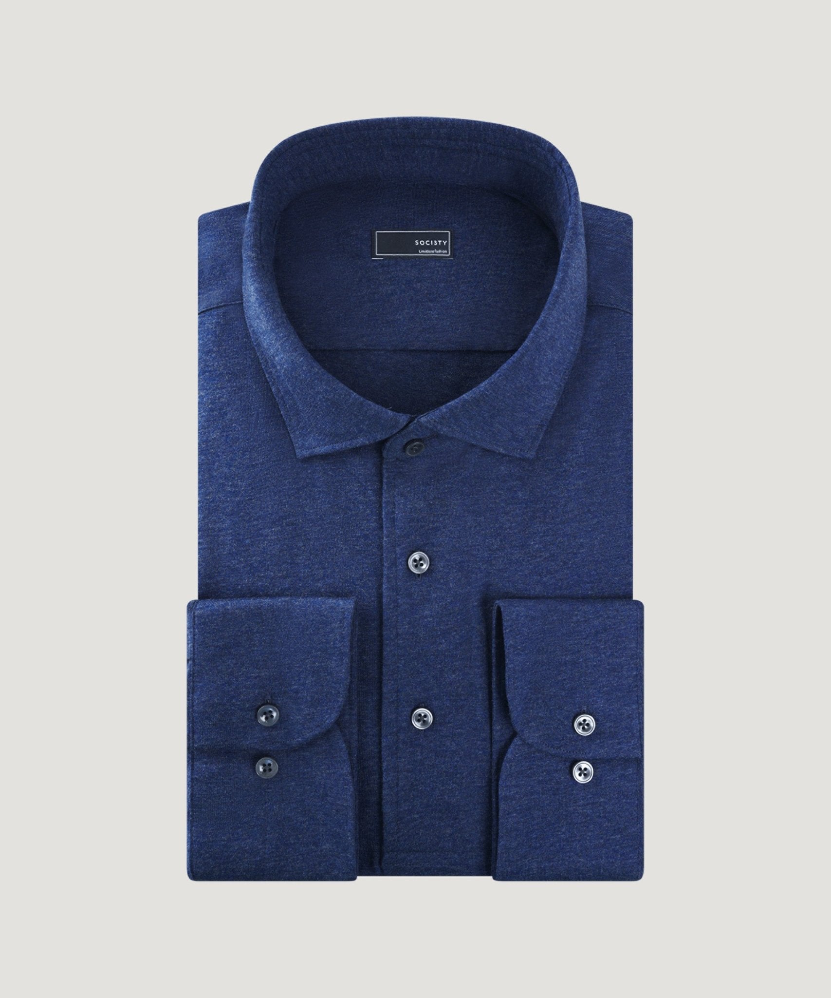 SOCI3TY Lange mouwen polo blauw katoen - The Society Shop