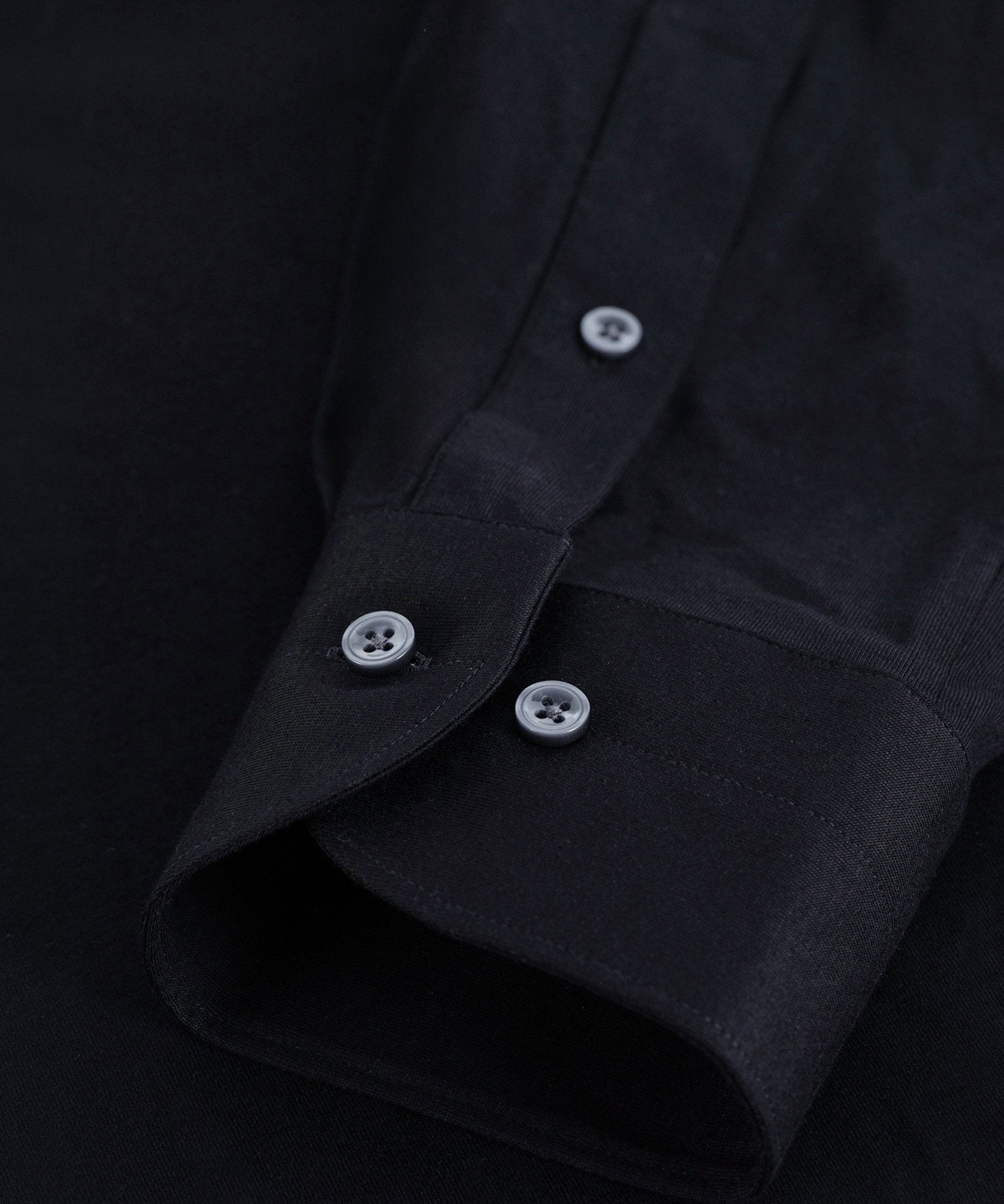 SOCI3TY Lange mouwen polo zwart katoen - The Society Shop