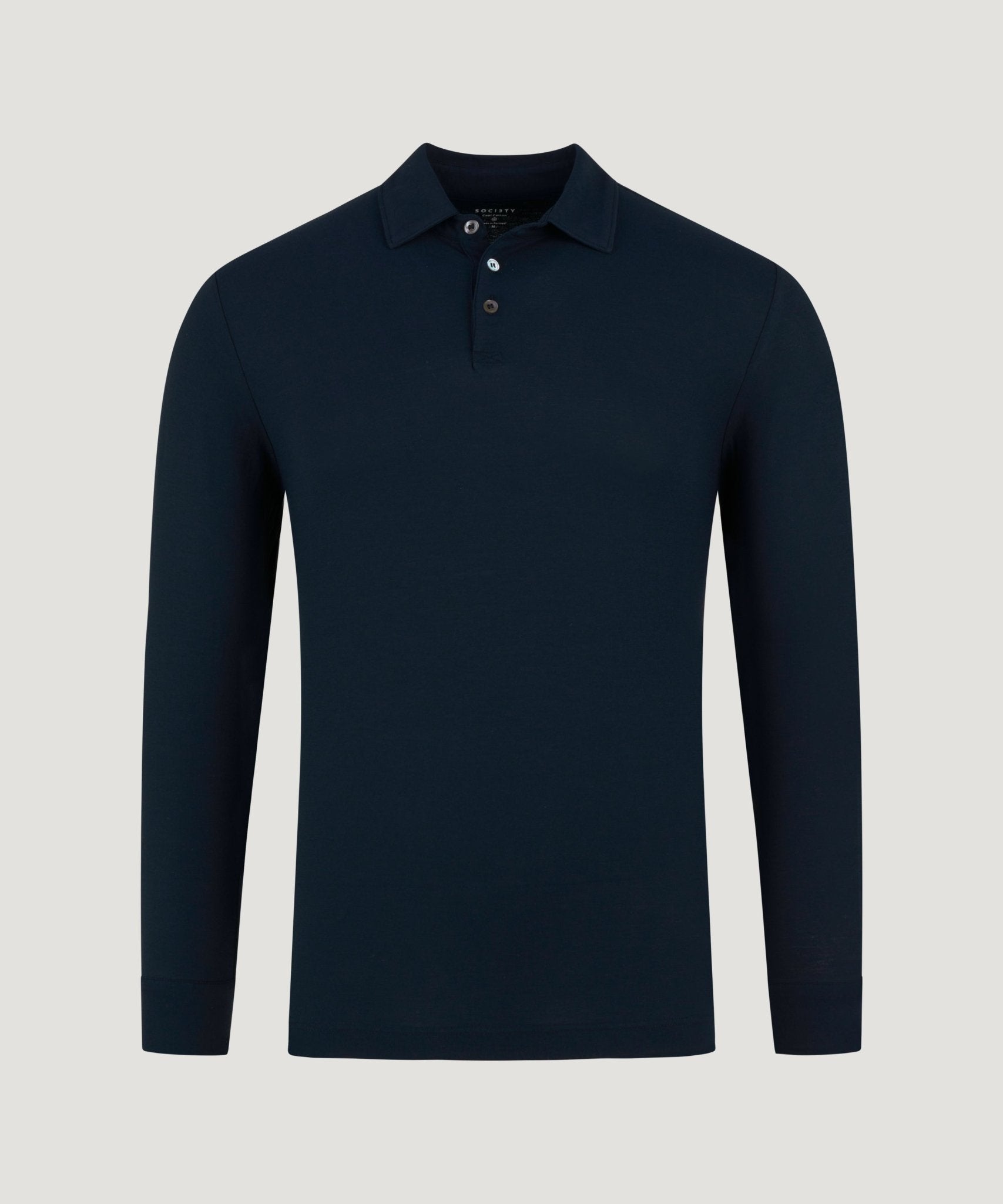 SOCI3TY Long sleeve polo Cool Cotton donkerblauw - THE SOCIETY SHOP