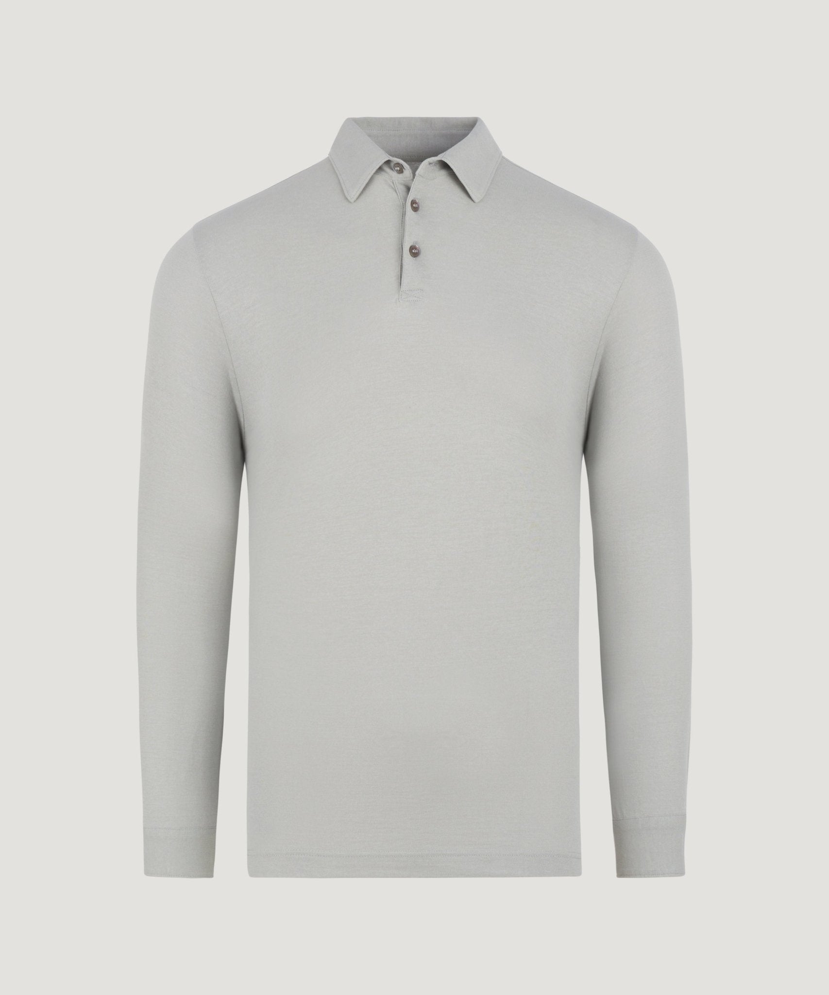SOCI3TY Limited Long sleeve polo Cool Cotton lichtgrijs - THE SOCIETY SHOP