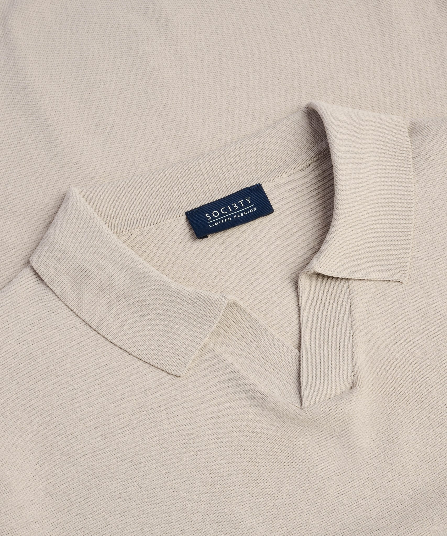 SOCI3TY Limited Long sleeve polo cool dry easy stretch beige - THE SOCIETY SHOP