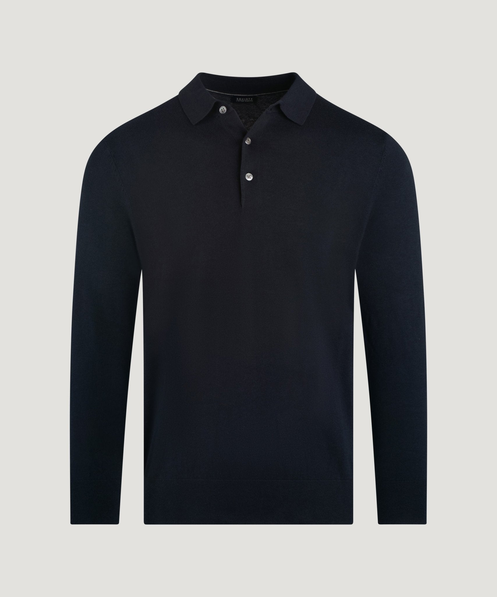 SOCI3TY Limited Fashion Long sleeve polo Cotton Cashmere donkerblauw - THE SOCIETY SHOP