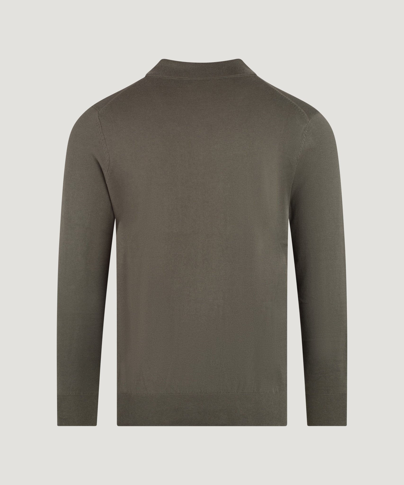 SOCI3TY Limited Fashion Long sleeve polo Cotton Cashmere donkergroen - THE SOCIETY SHOP