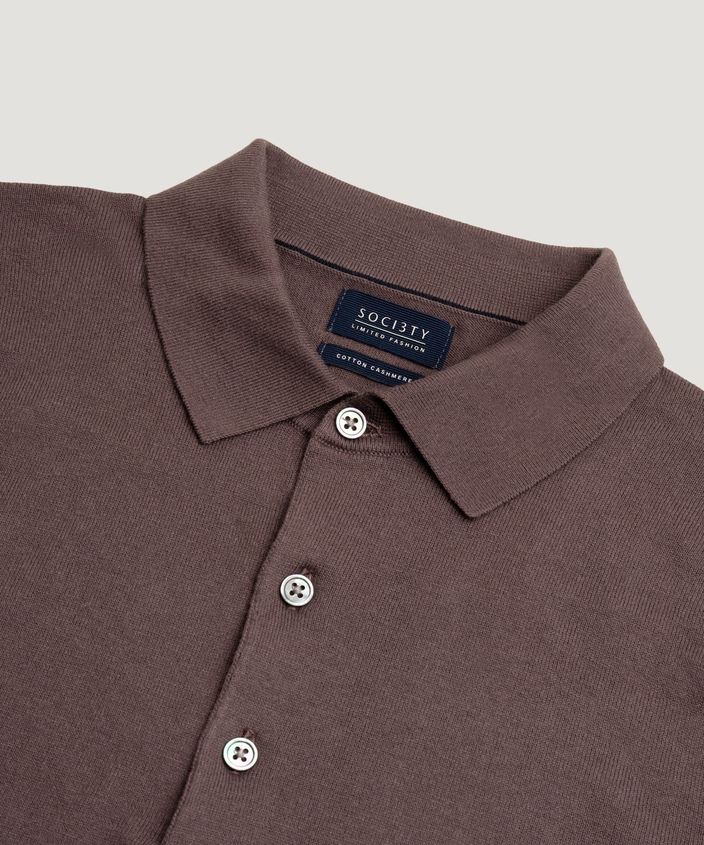 SOCI3TY Limited Fashion Long sleeve polo Cotton Cashmere oxblood - THE SOCIETY SHOP