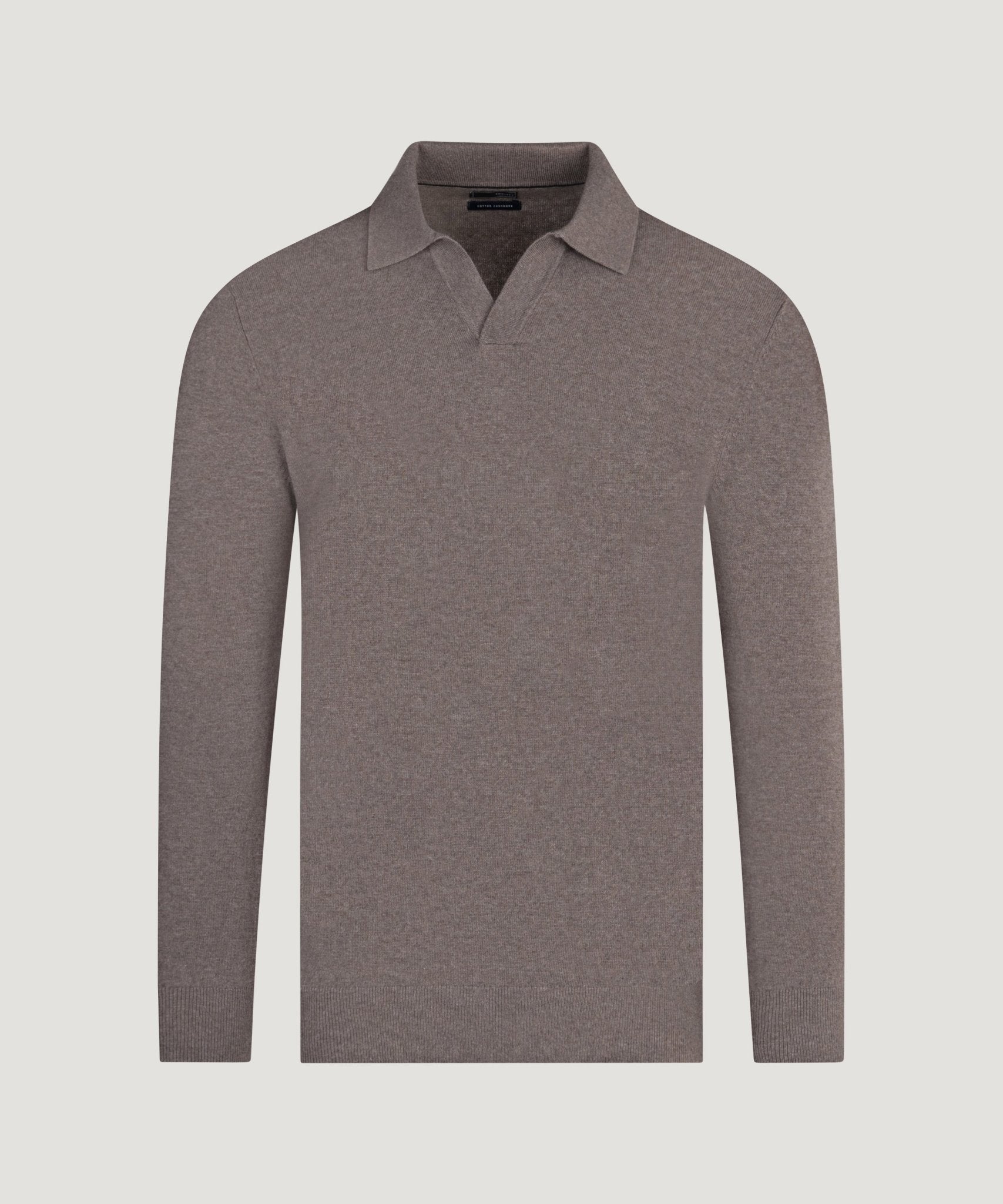 SOCI3TY Limited Fashion Long sleeve riva buttonless polo bruin - THE SOCIETY SHOP