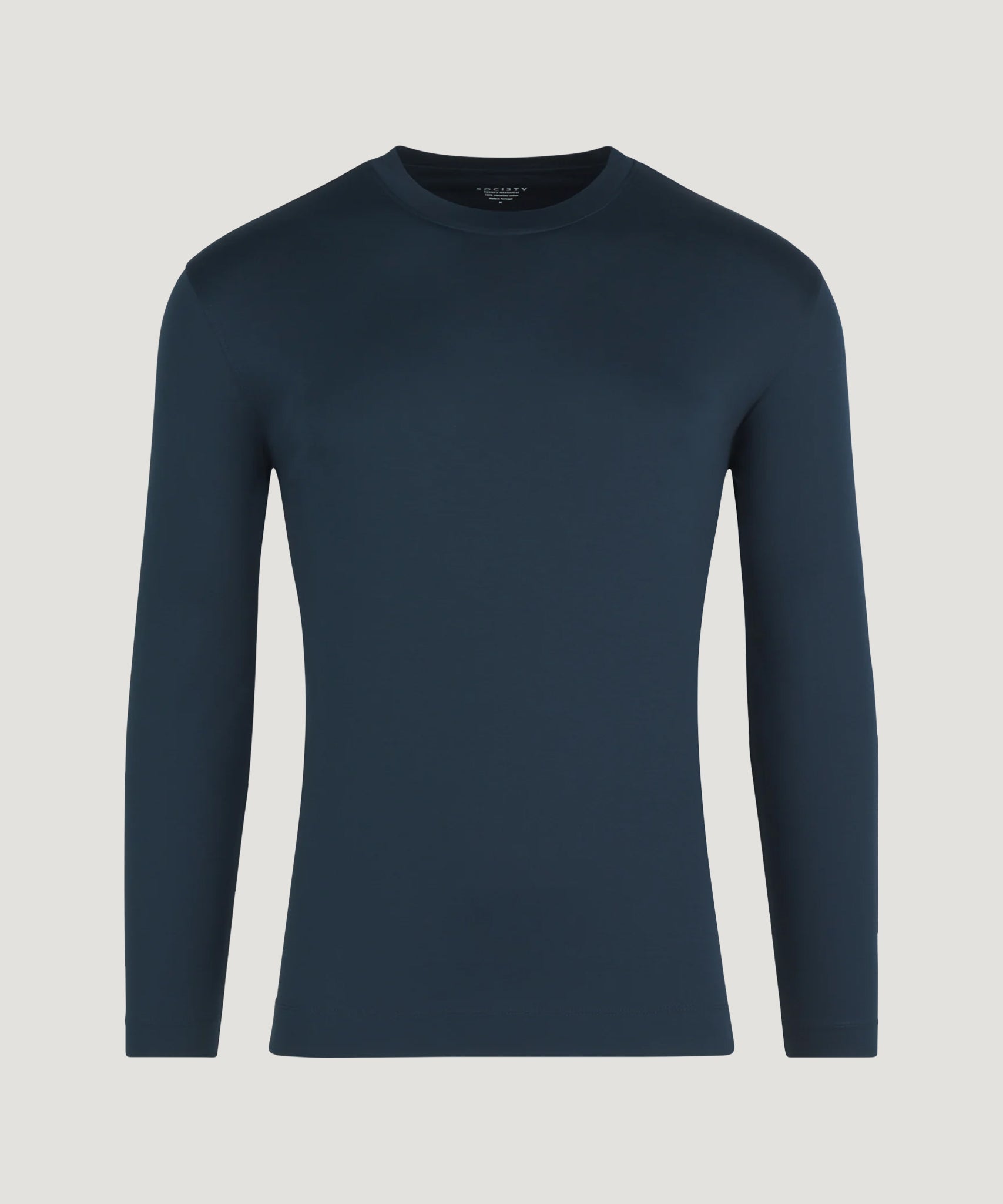 SOCI3TY Long sleeve T-shirt mercerized katoen donkerblauw - The Society Shop