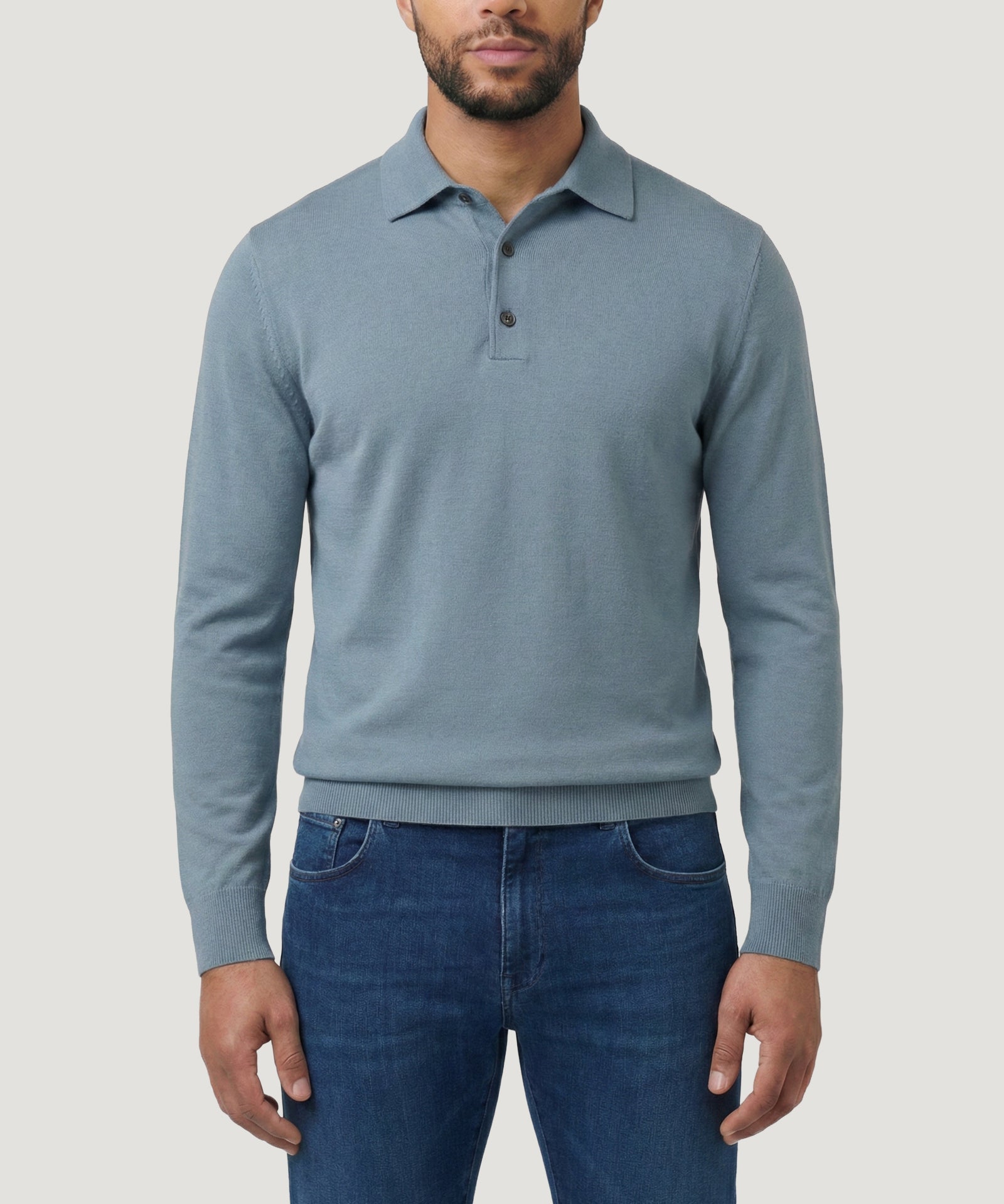 Profuomo Luxury basic one piece polo grijsblauw - THE SOCIETY SHOP