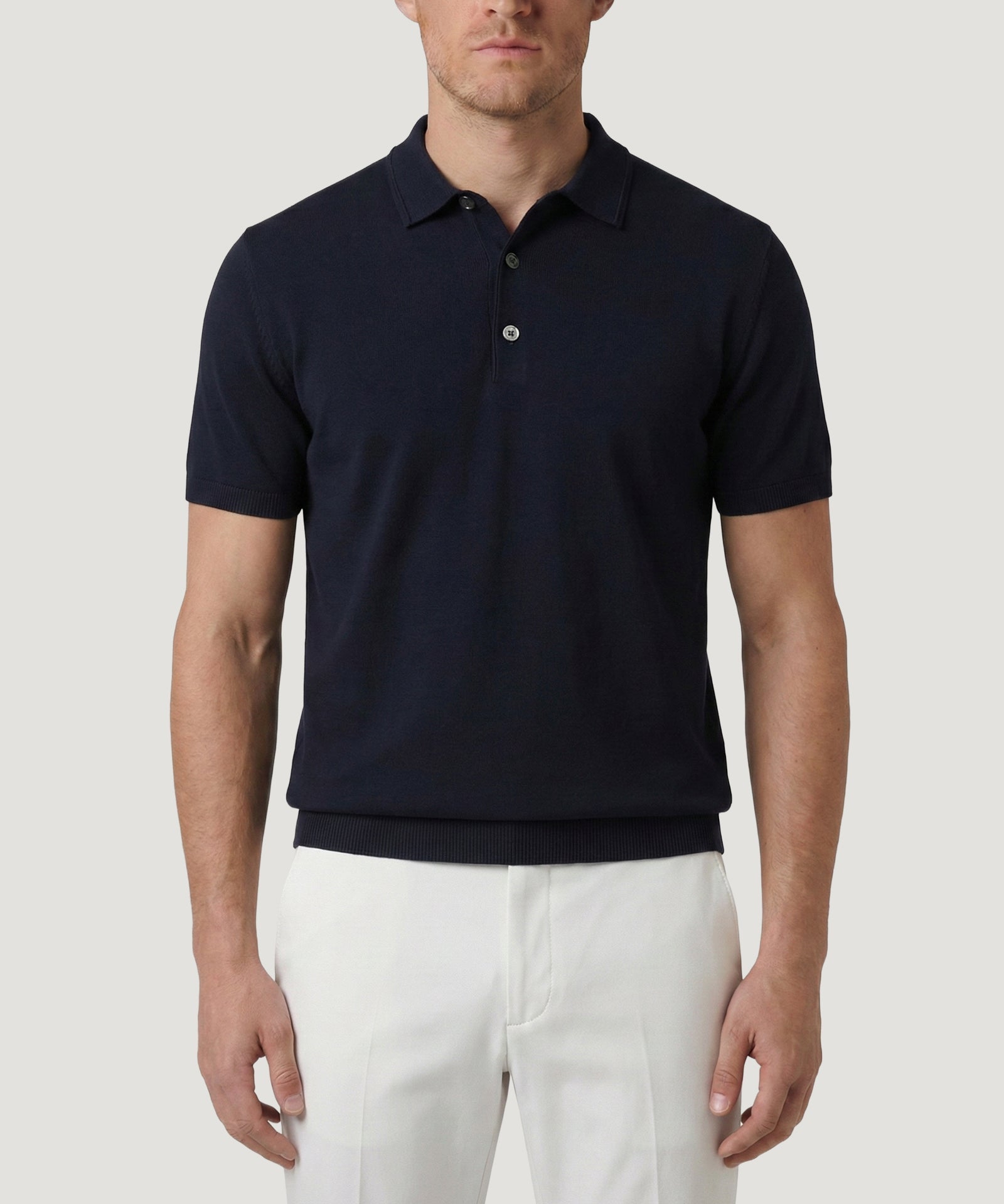 Profuomo Luxury basic polo donkerblauw - THE SOCIETY SHOP