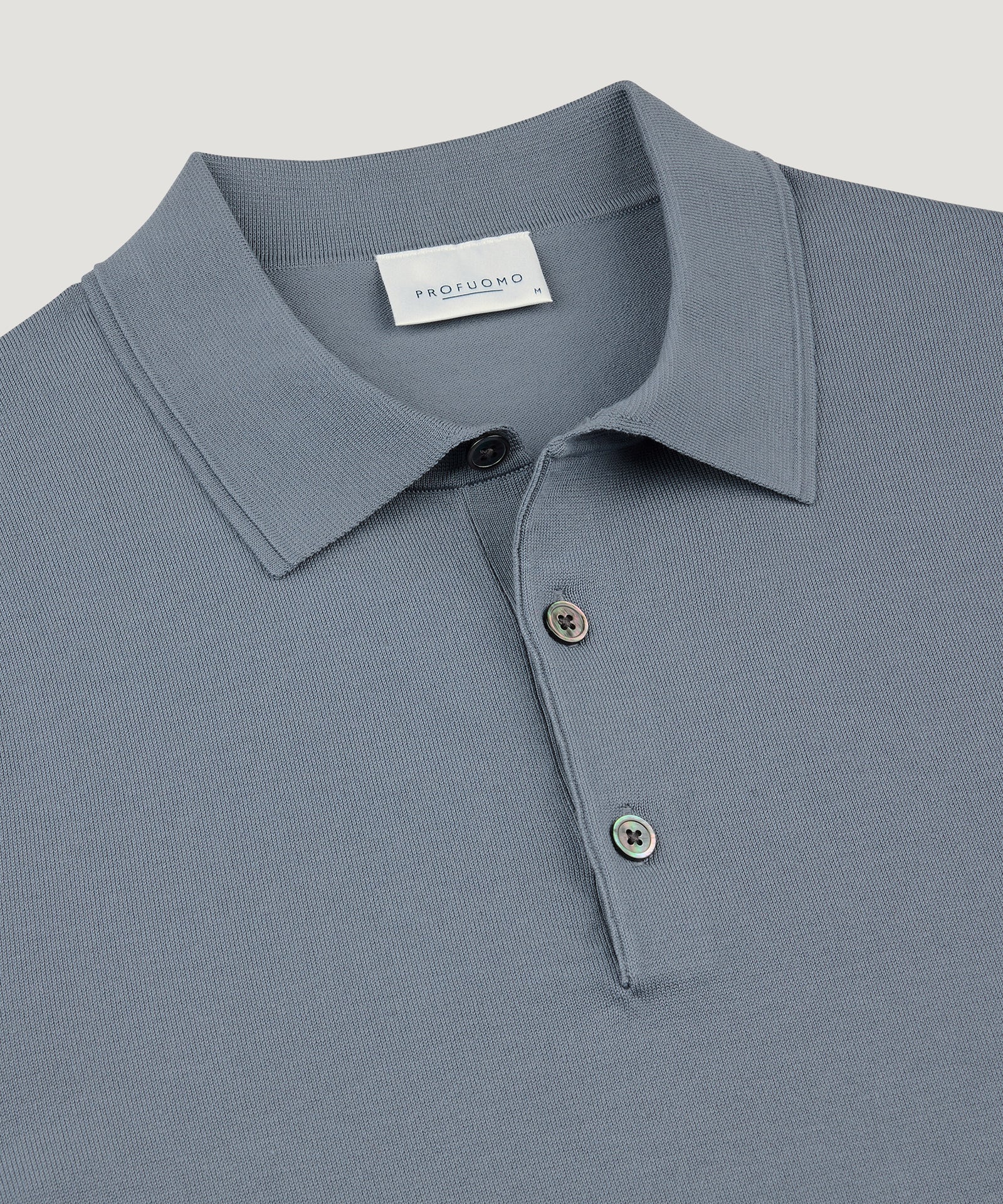 Profuomo Luxury basic polo grijsblauw - THE SOCIETY SHOP