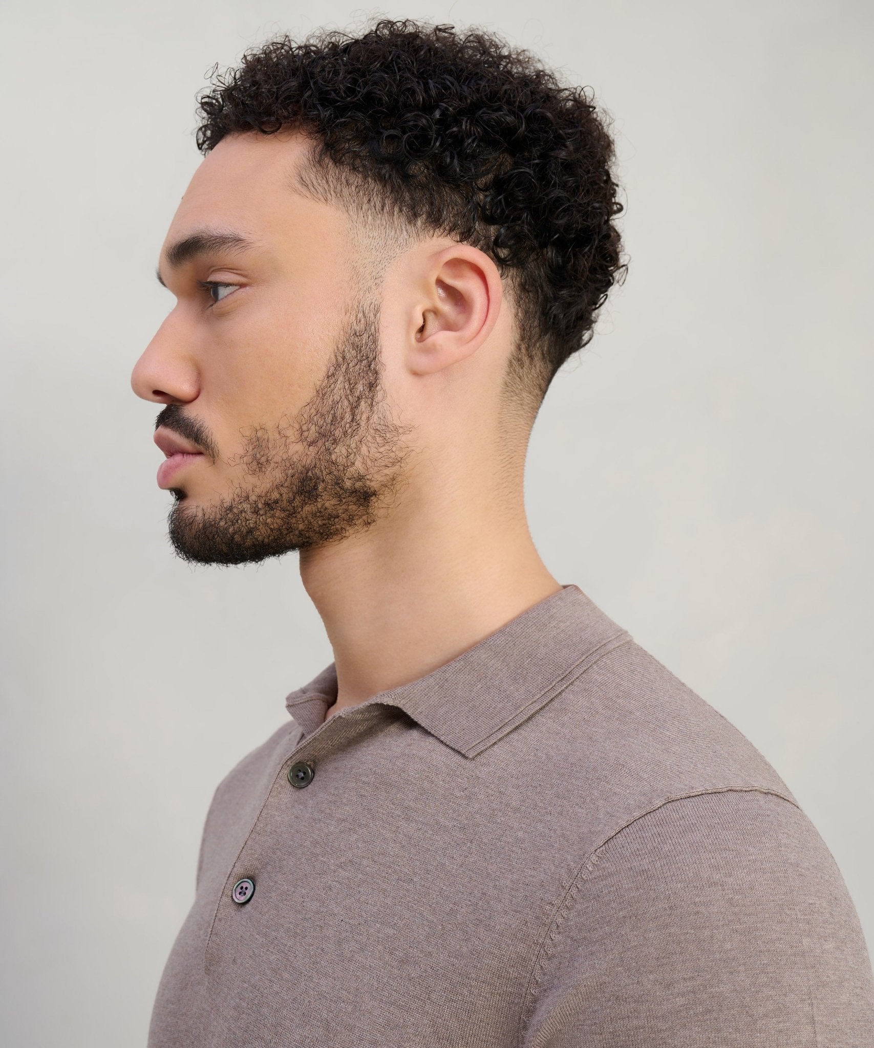 Profuomo Luxury basic polo Tencel/katoen/zijde bruin - The Society Shop
