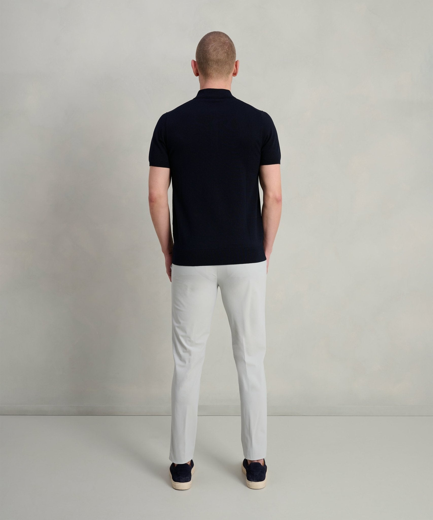 Profuomo Luxury basic polo Tencel/katoen/zijde donkerblauw - THE SOCIETY SHOP